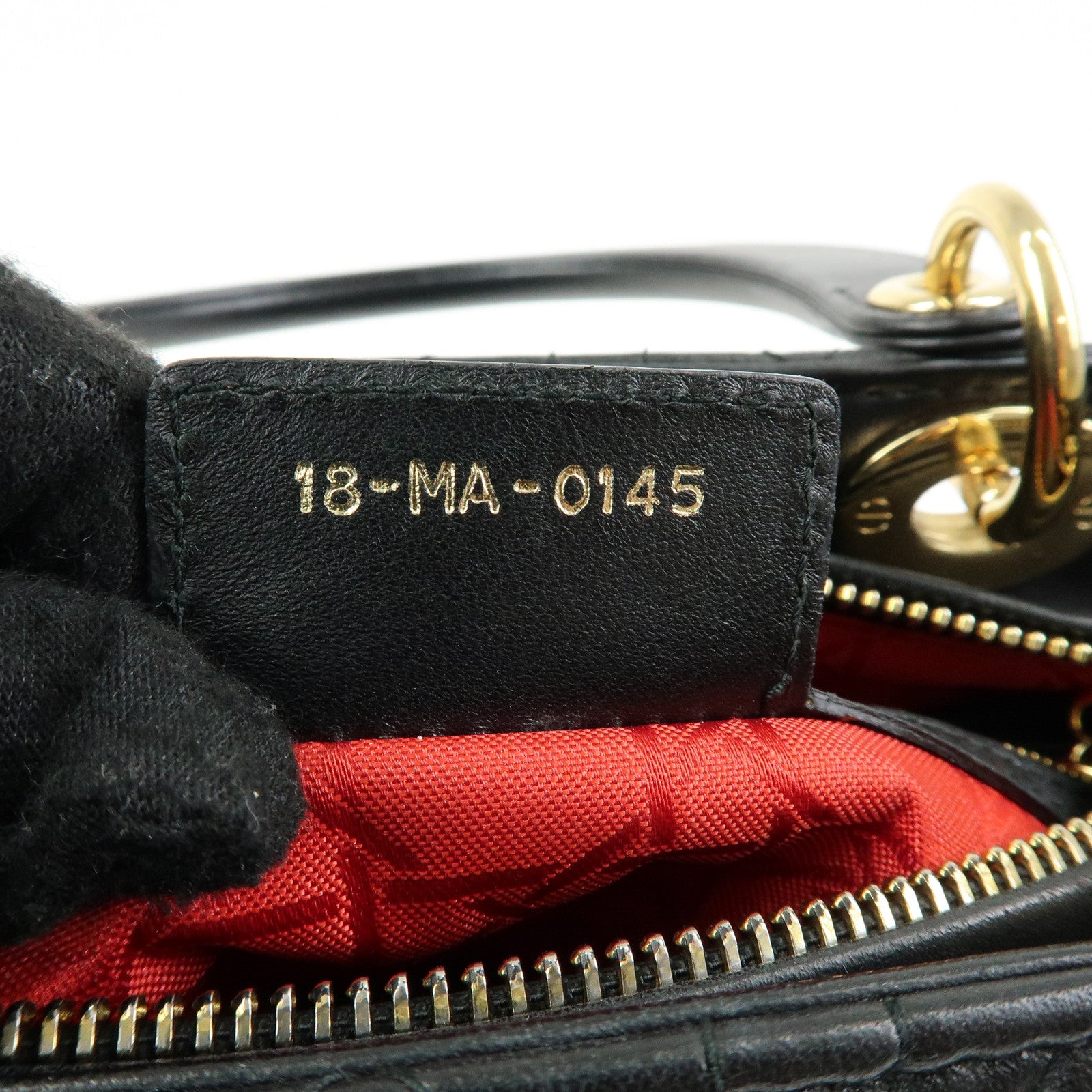 Christian Dior Lady Dior Canage Leather 2Way Bag Hand Bag Black