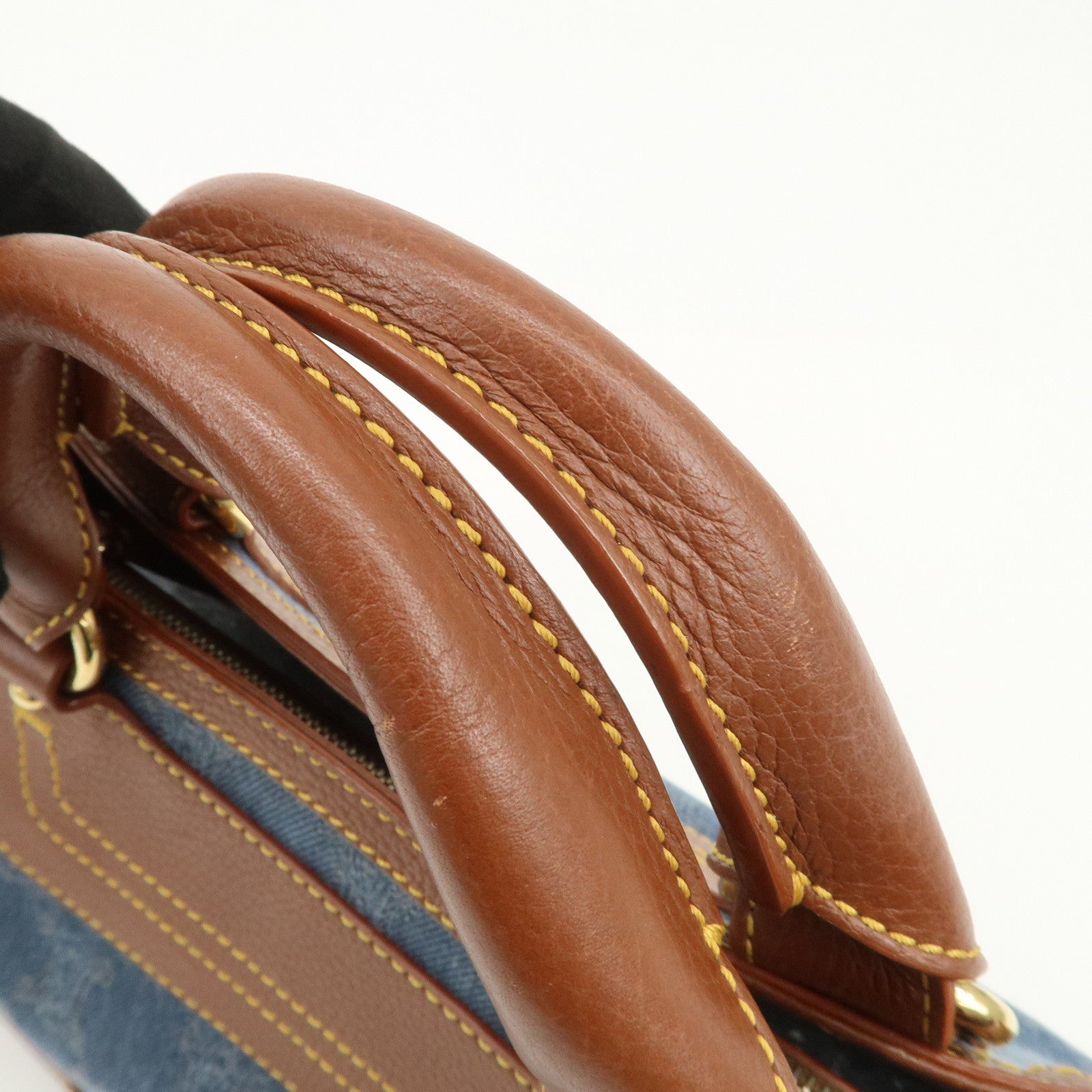 CELINE Macadam Denim Leather Boogie Bag Blue Brown