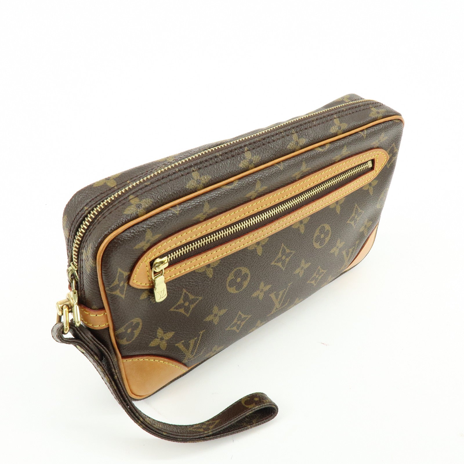 Louis Vuitton Monogram Marly Dragonne GM Clutch Bag Brown M51825