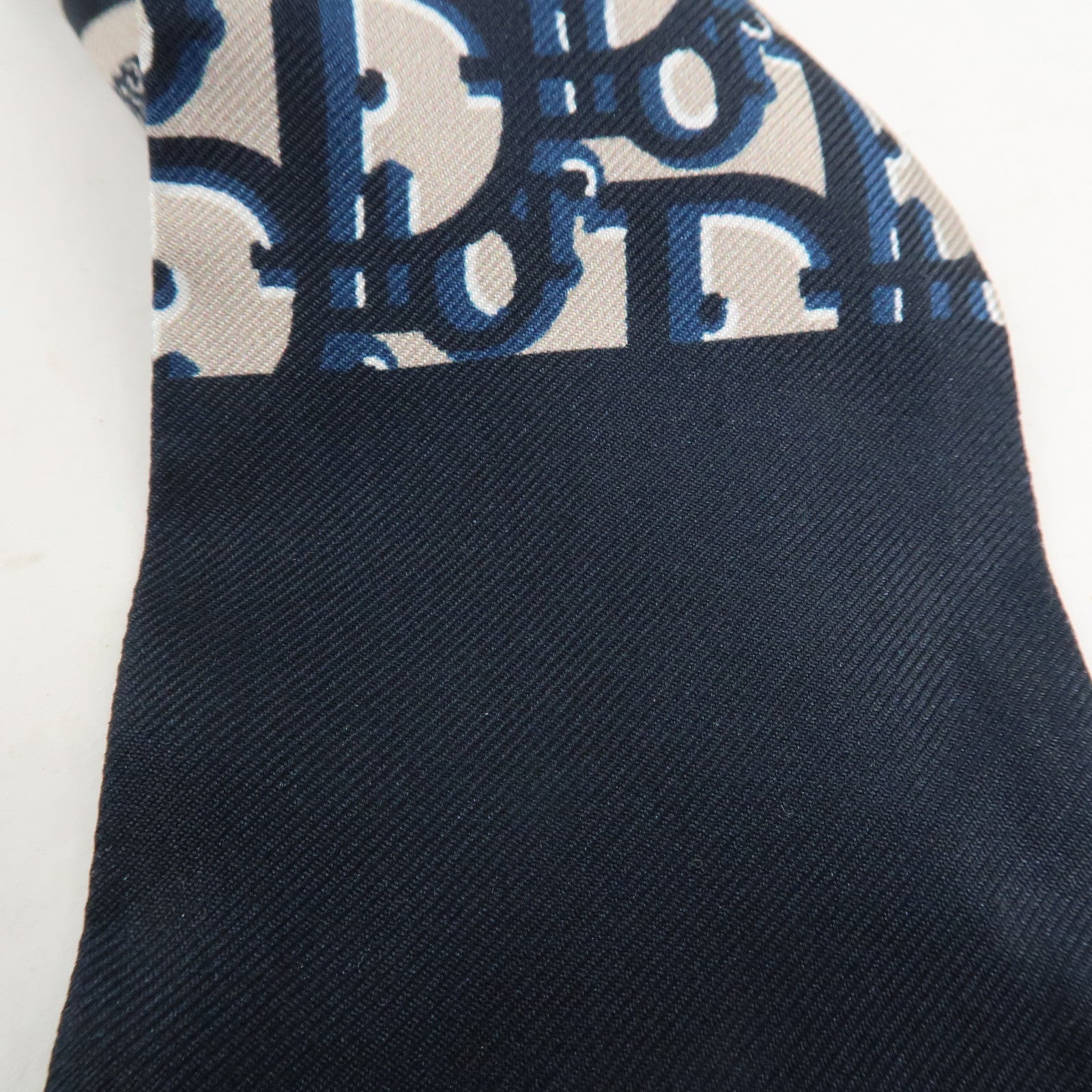 Christian Dior Oblique Mitzah Silk 100% Scarf Navy