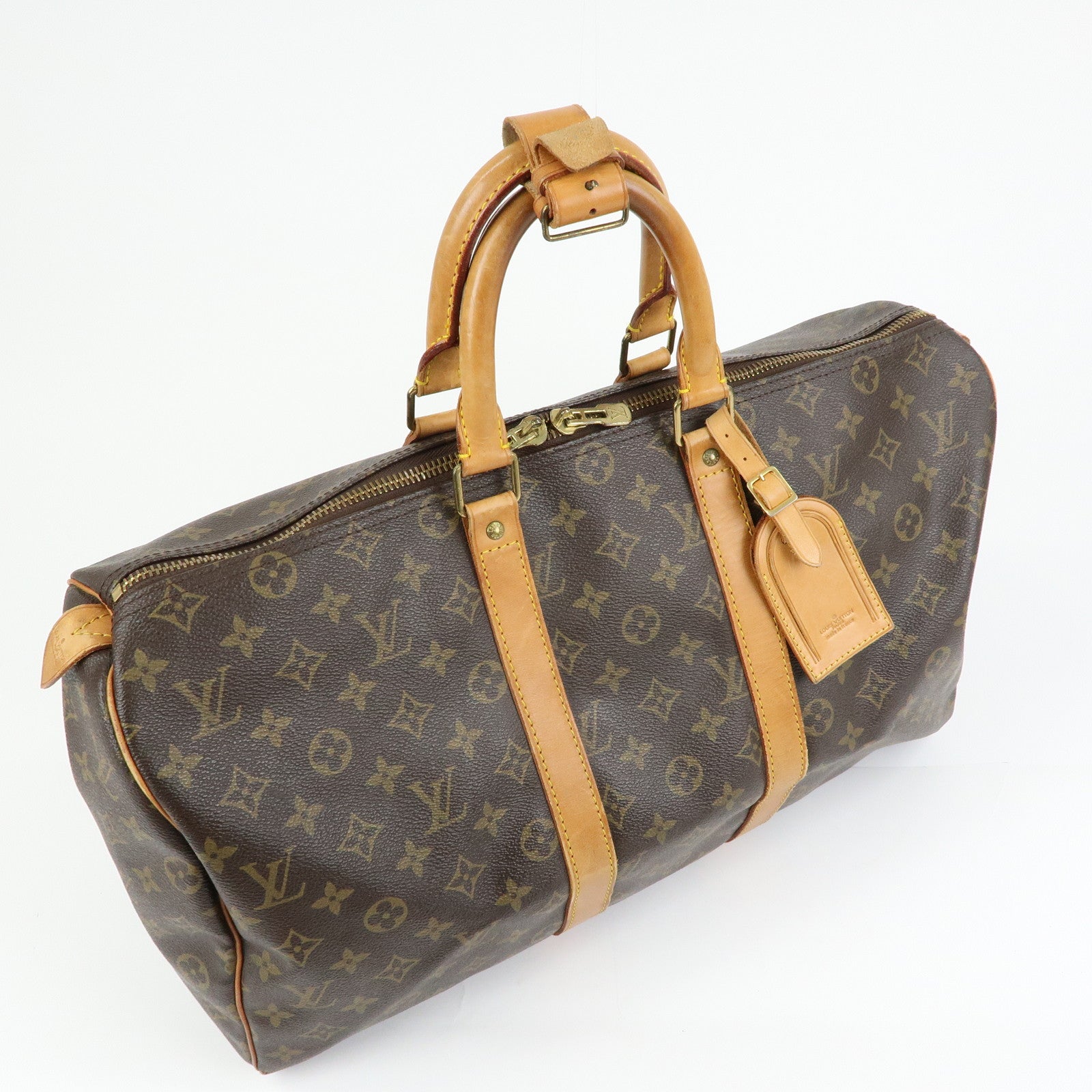 Louis Vuitton Monogram Keep All 45 Boston Bag Brown M41428