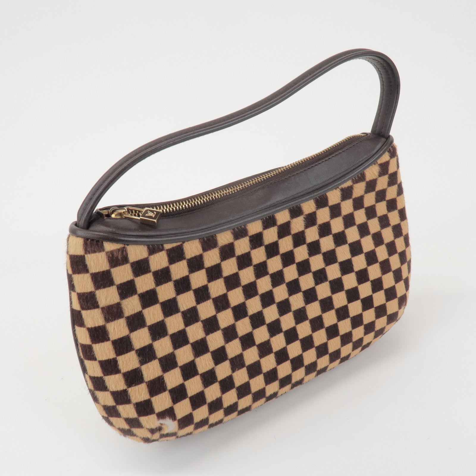 Louis Vuitton Damier Sauvage Tiger Hair Calf Hand Bag Brown M92132
