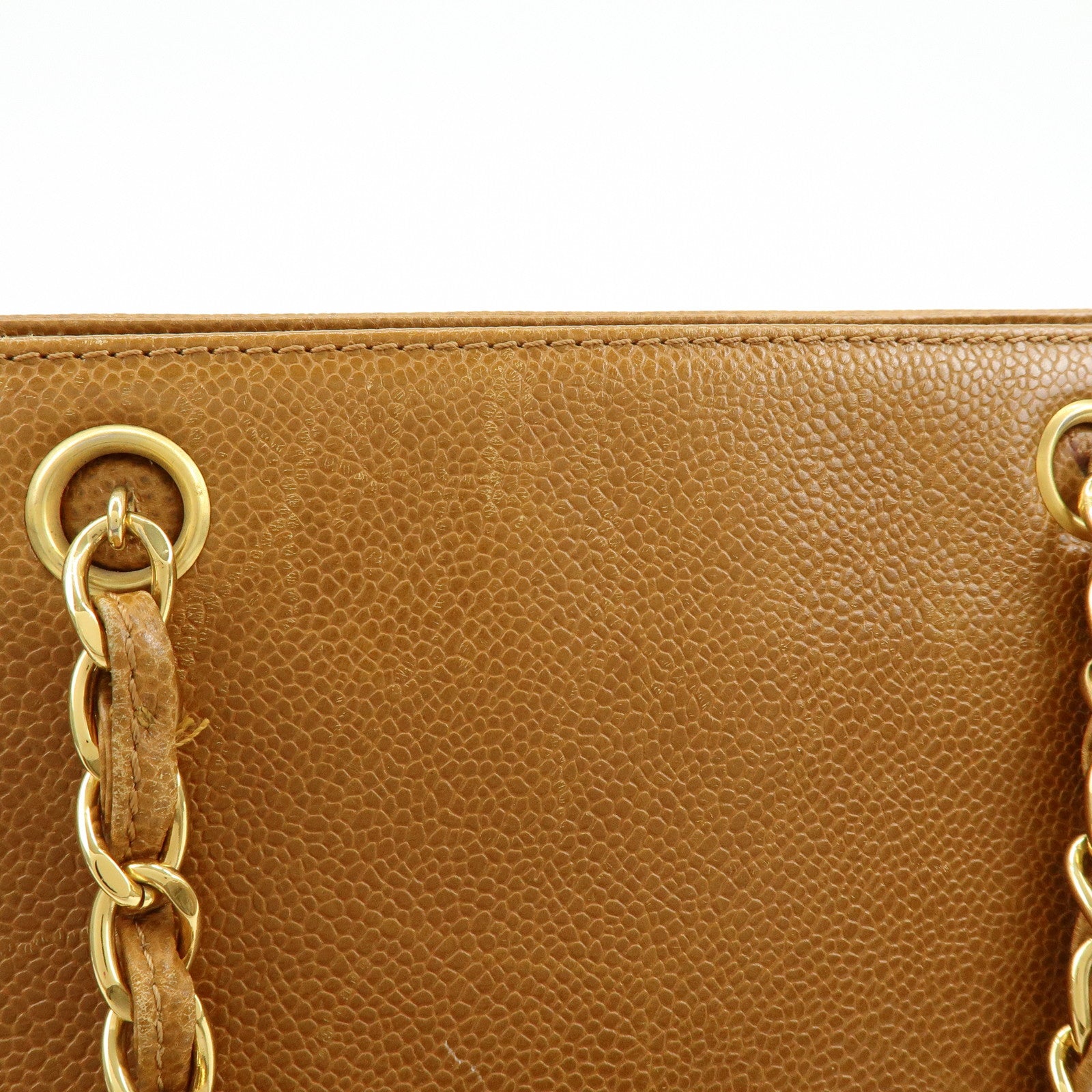 CHANEL Caviarskin Tote Bag Hand Bag Brown A08913