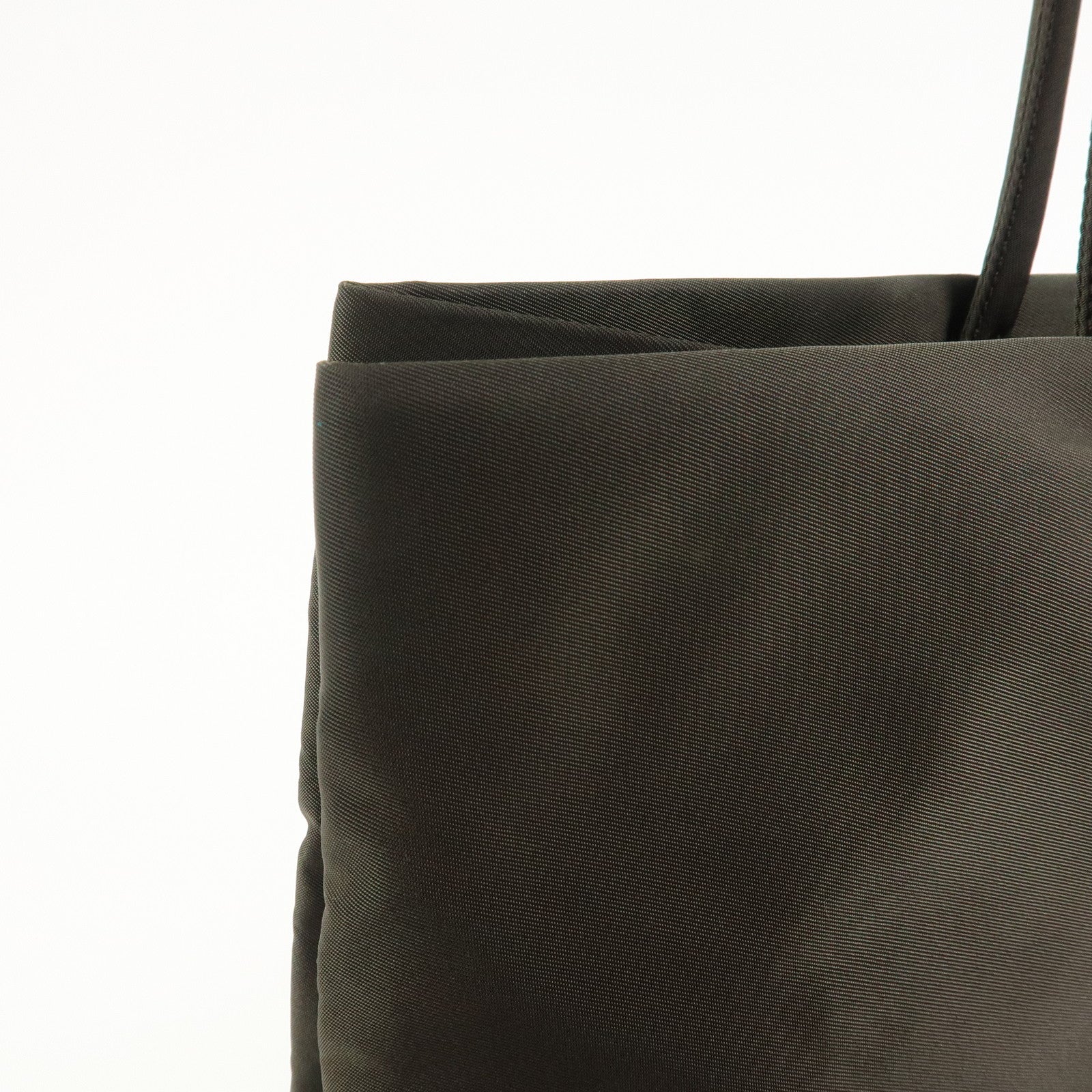 PRADA Triangle Logo Nylon Tote Bag Hand Bag Brown