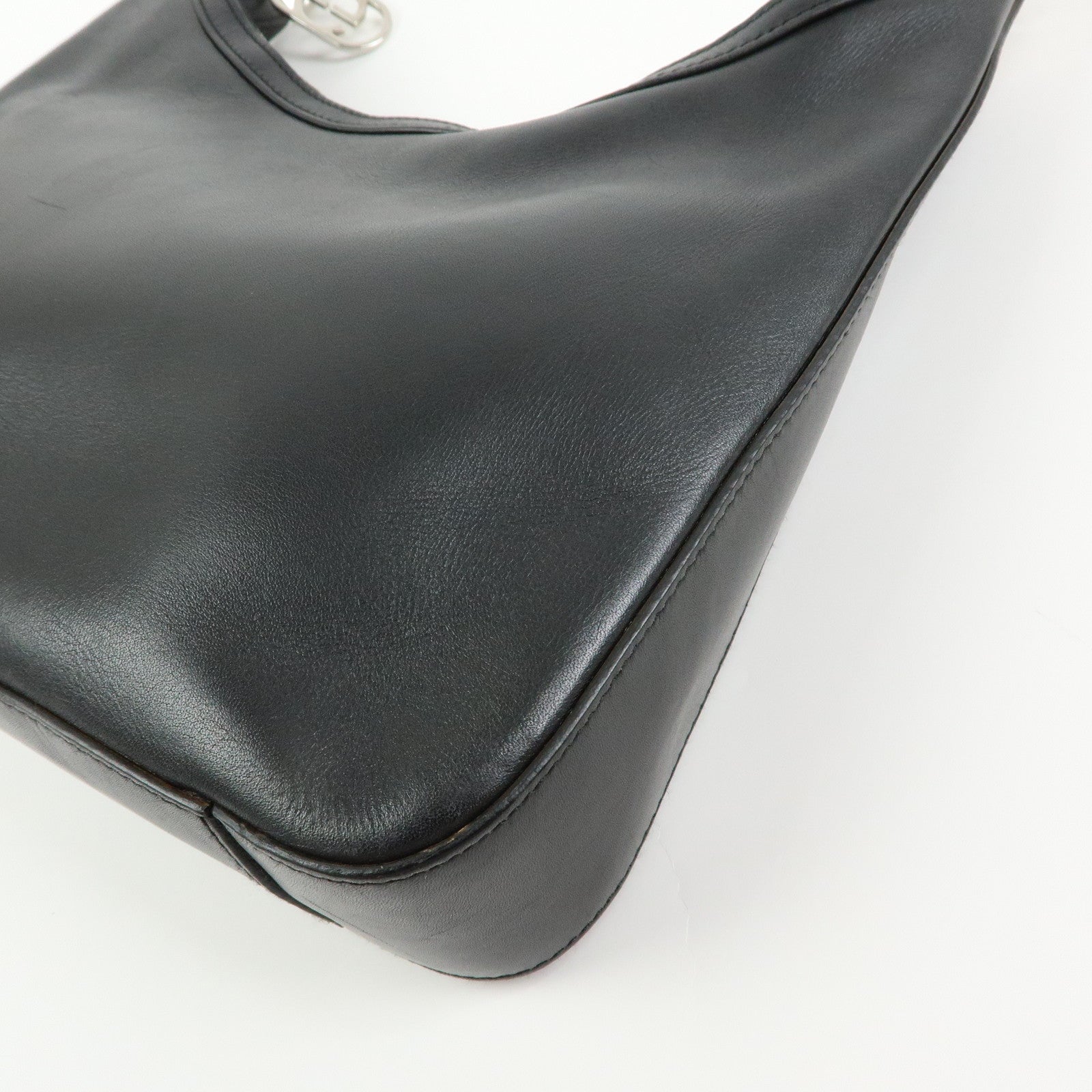 GUCCI Leather Shoulder Bag Hand Bag Black 001・3812・002122