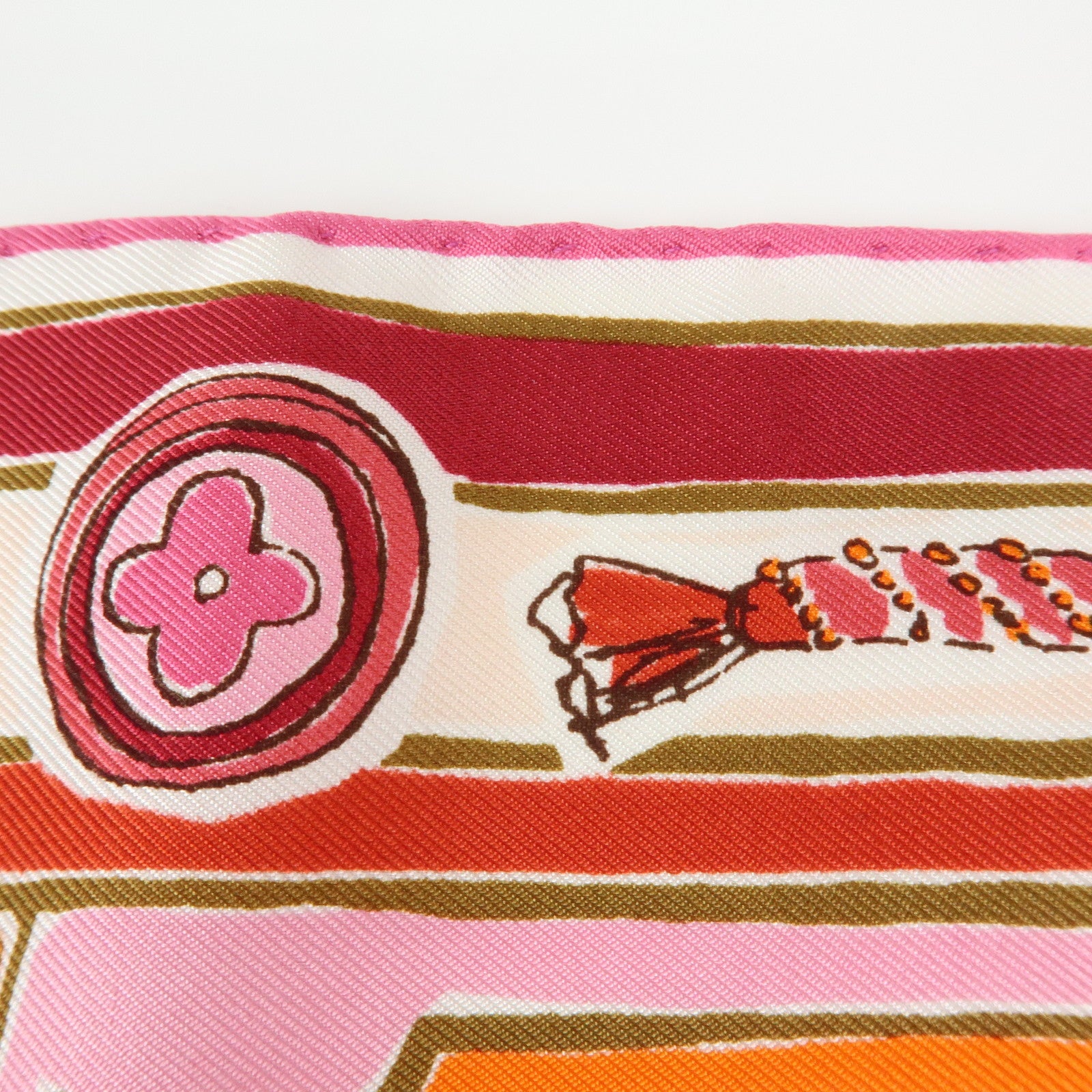 Louis Vuitton Monogram Silk 100% Scarf Rose Ballerine Mandarin