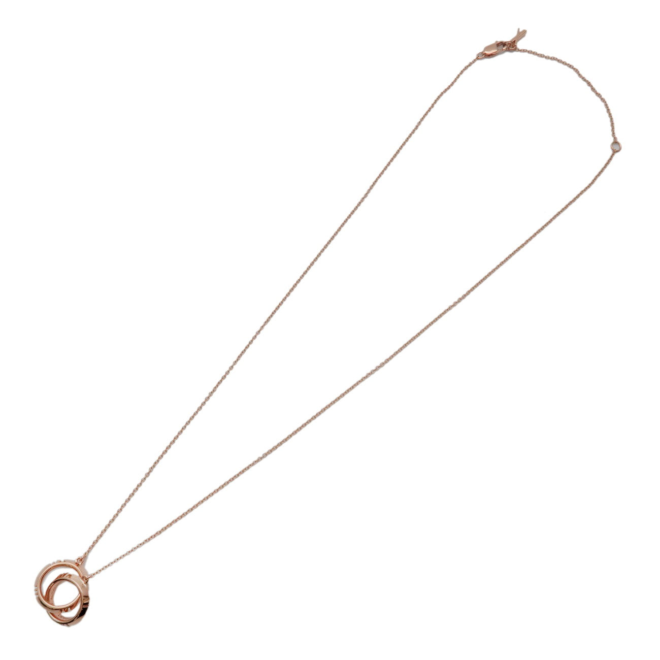 Tiffany & Co Atlas X Closed Interlocking Necklace K18 750 Rose Gold