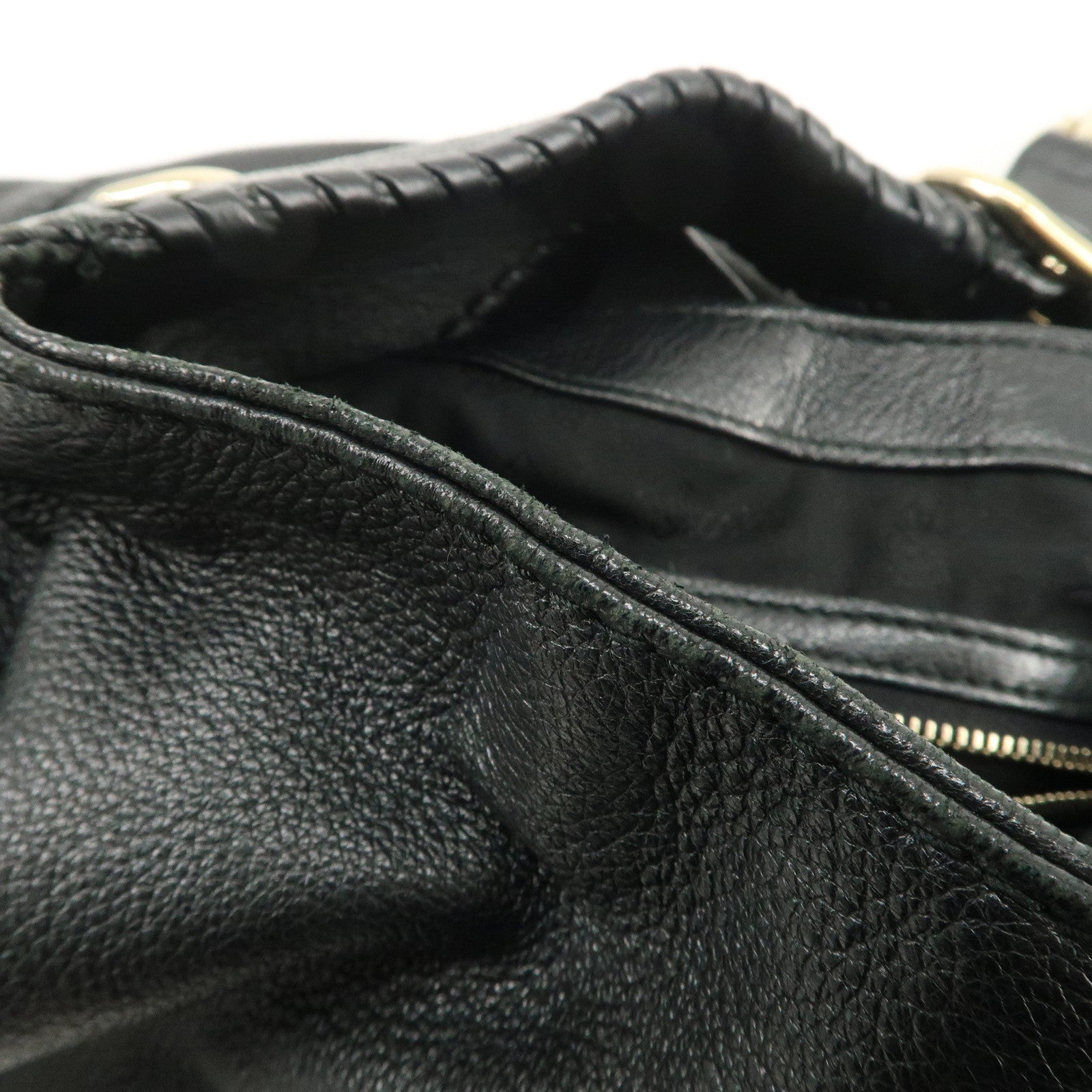 GUCCI New Jackie Leather 2Way Shoulder Hand Bag Black 246907