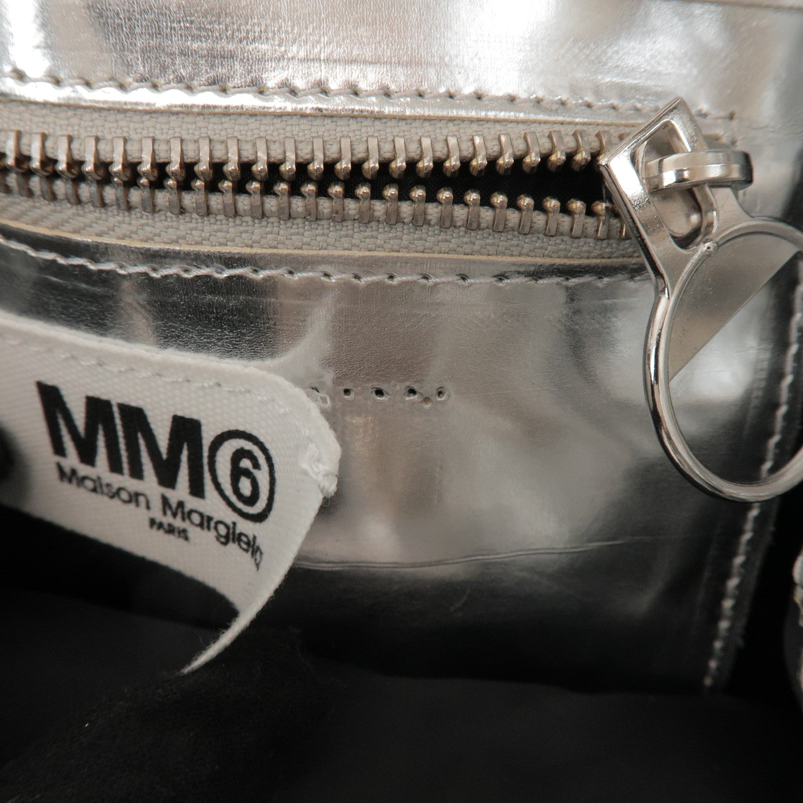Maison Margiela MM6 Faux Leather Shoulder Bag Silver S41WC0015
