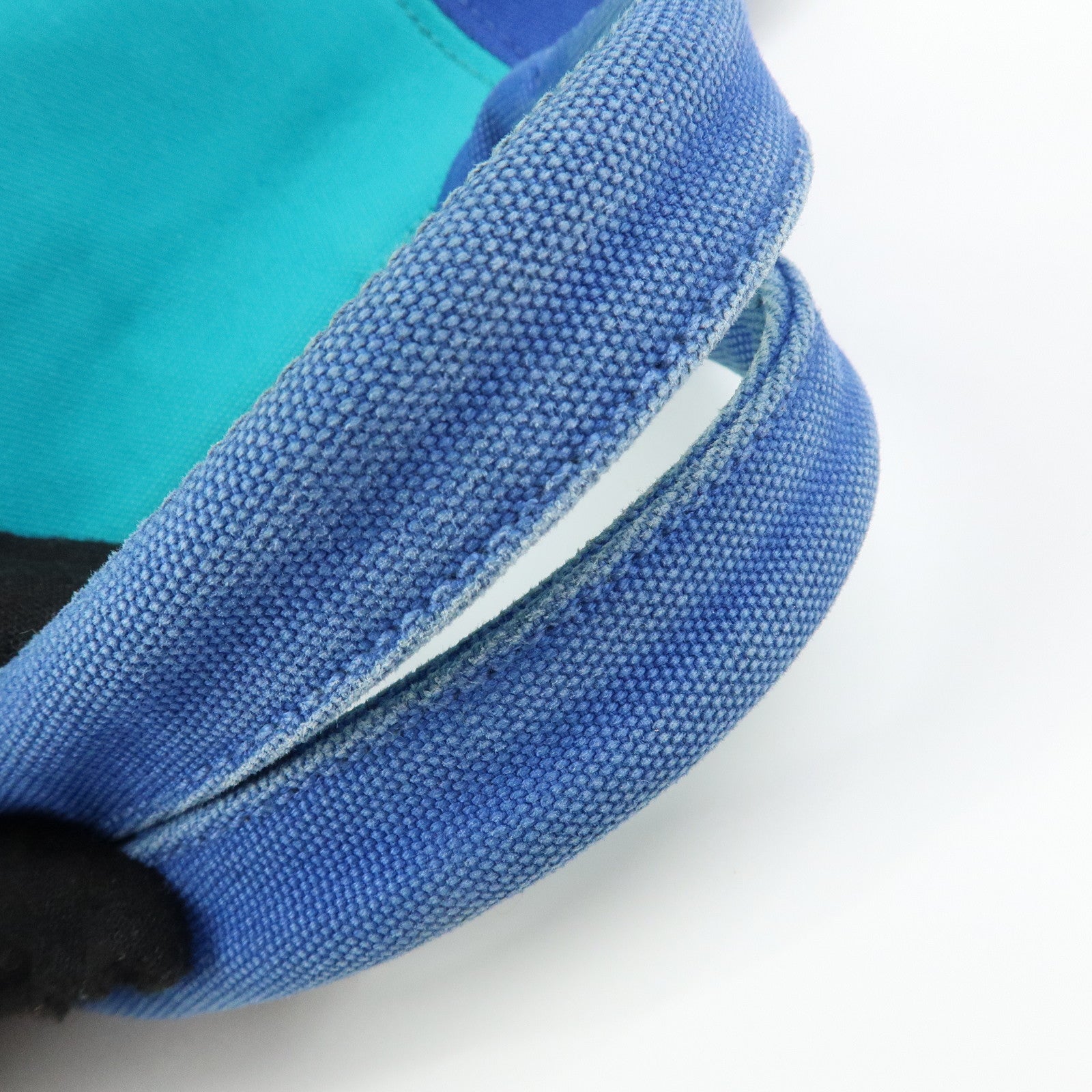 PRADA Triangle Logo Canapa Canvas 2Way Bag Tote Bag Blue BN2642