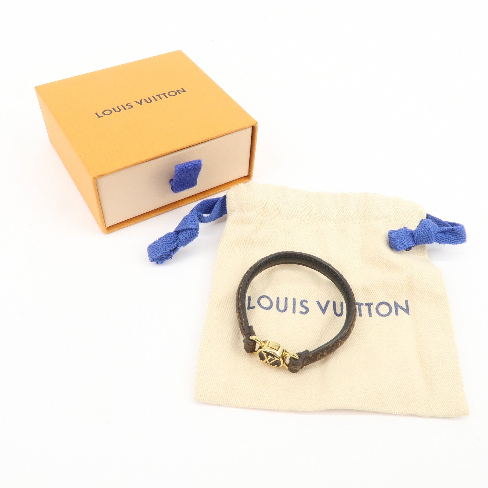 Louis Vuitton Monogram LV Click It Canvas Bracelet Brown M8026