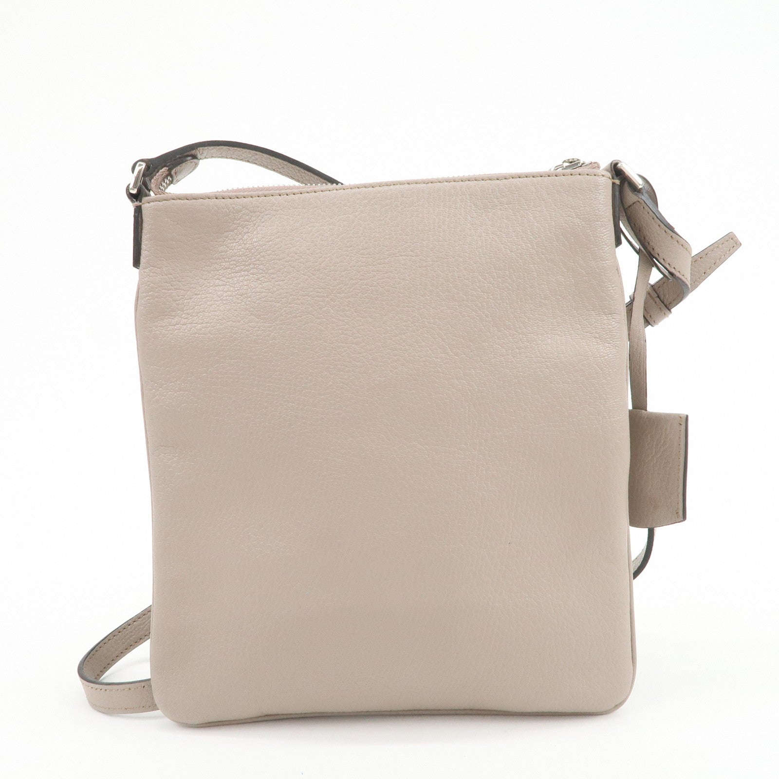 LOEWE Anagram Logo Leather Shoulder Bag Crossbody Bag Beige