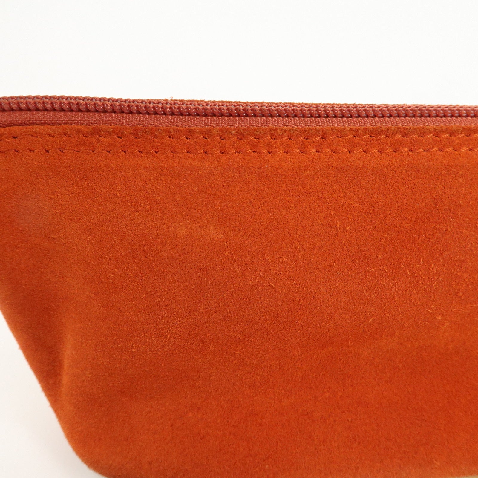 GUCCI Suede Leather Accessory Pouch Hand Bag Orange 039.1103