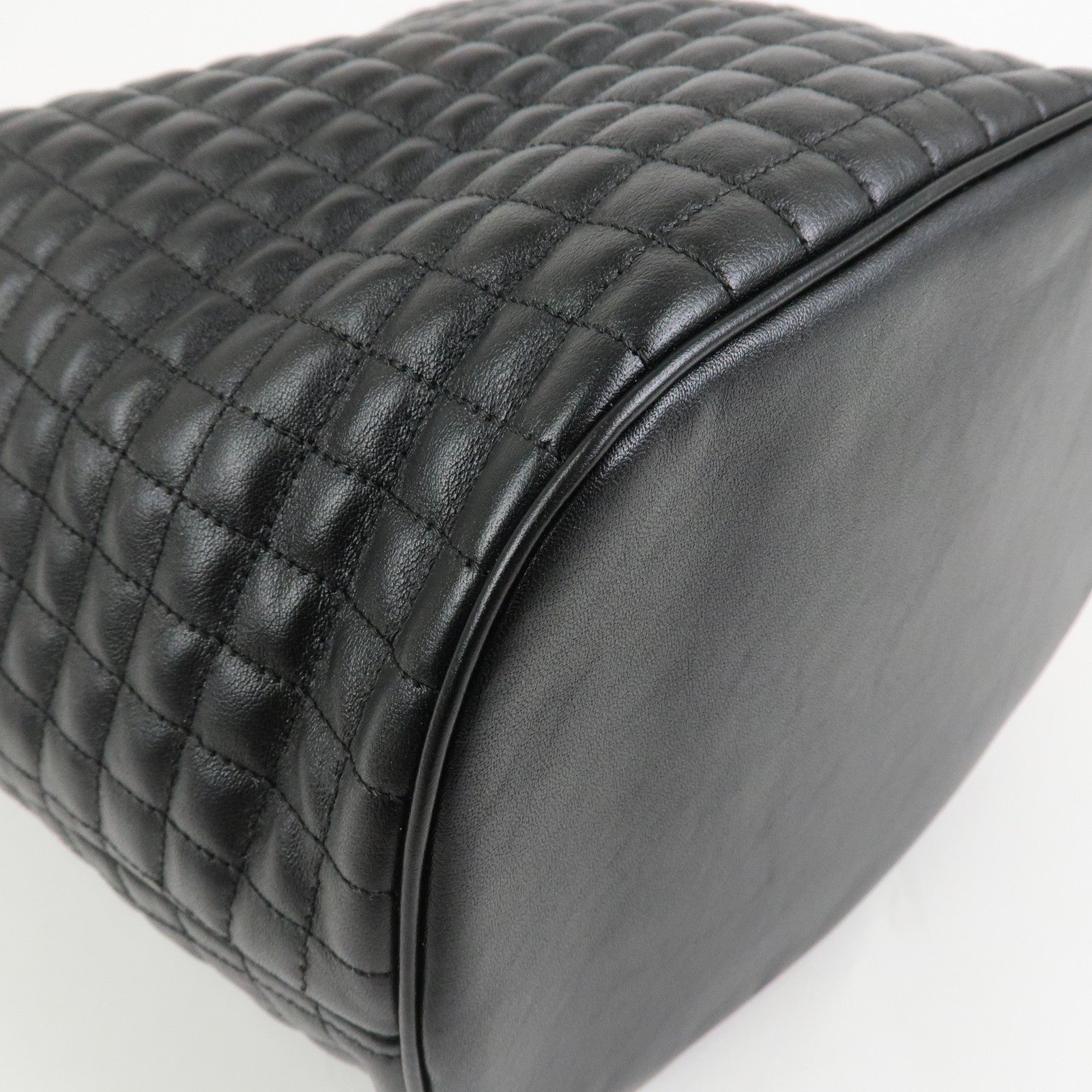 CELINE Quilted Leather Backpack Rucksack Shoulder Bag Black