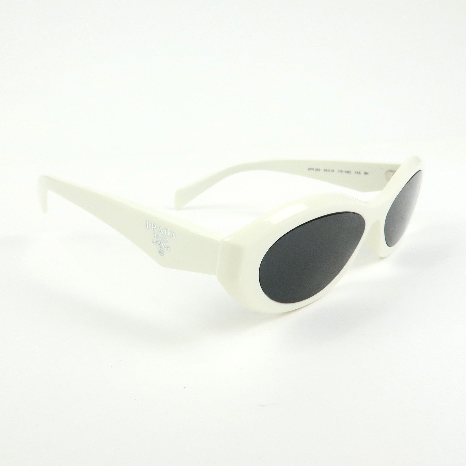Prada Logo Plastic Sunglasses 55□16 White SPR 26Z