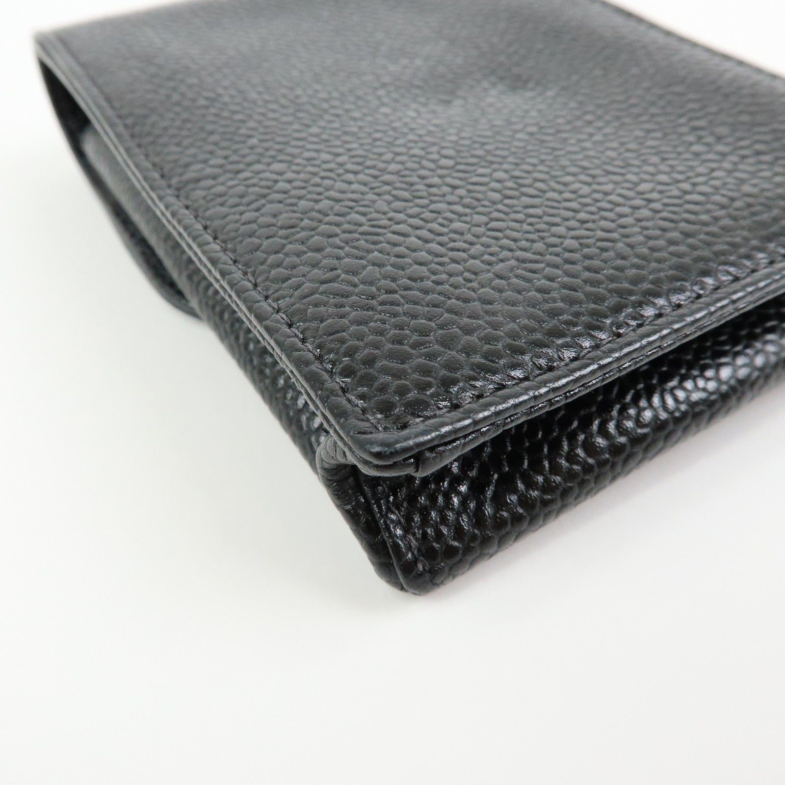 CHANEL COCO Mark Caviarskin Cigarette Case Black