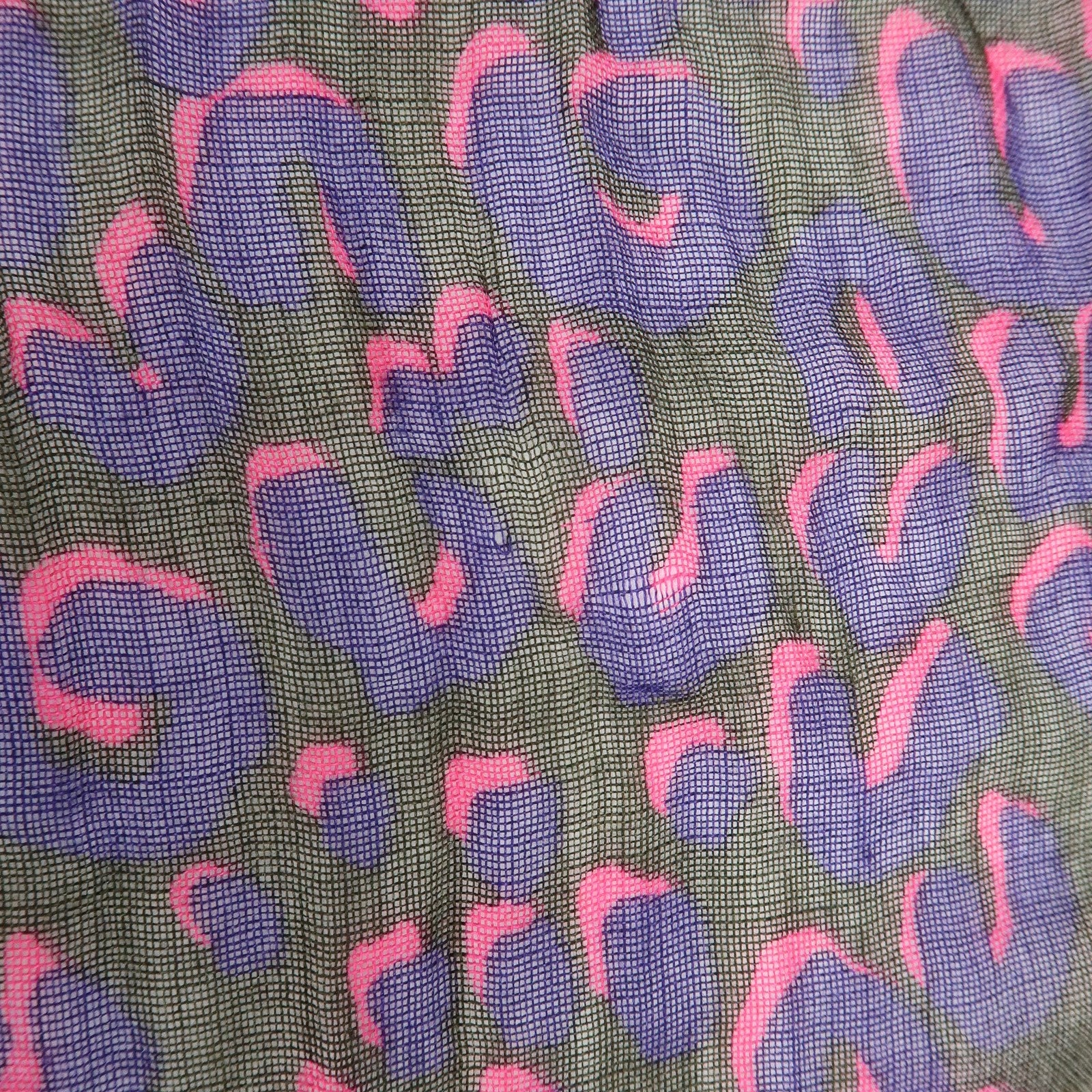 Louis Vuitton Cashmere Silk Scarf Leopard Purple Black 413287