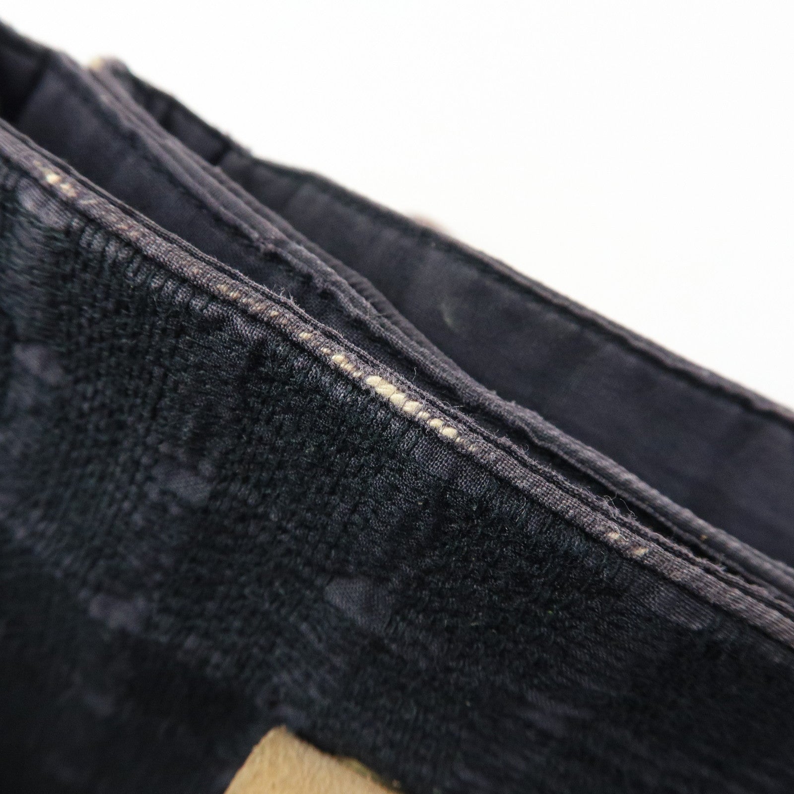 HERMES Amedaba Cabas de Poche Cotton Canvas Leather Tote Bag Black