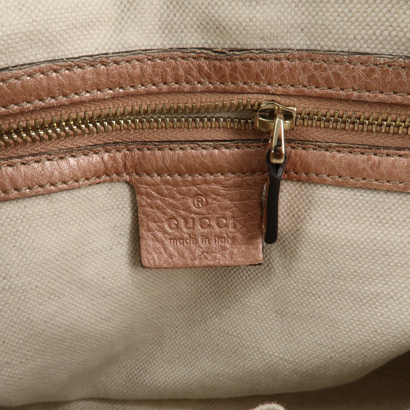 GUCCI Bamboo GG Canvas Leather 2Way Shoulder Bag Beige Pink 282300 Used