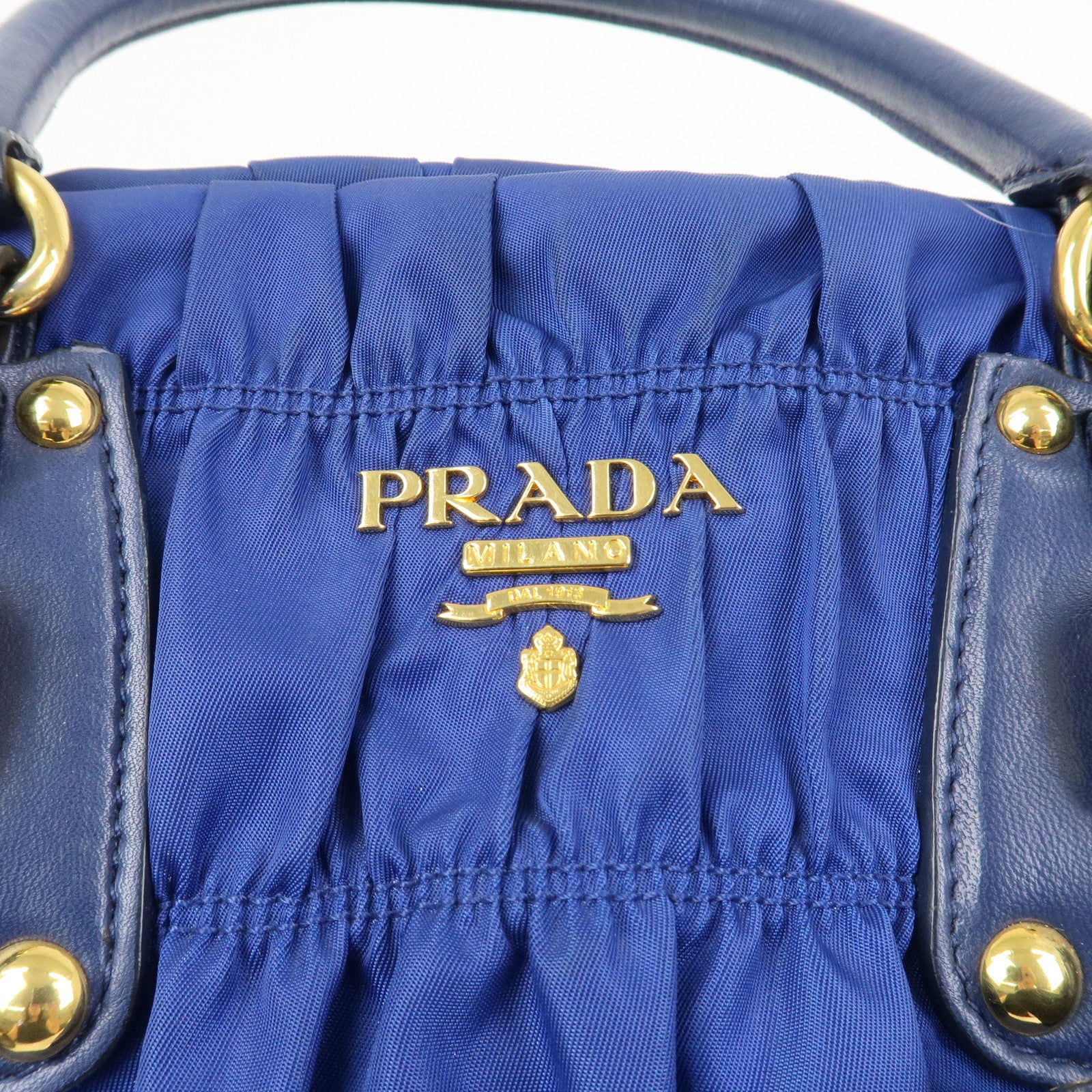 PRADA Logo Nylon Leather 2Way Bag Hand Bag Shoulder Bag BN 1407