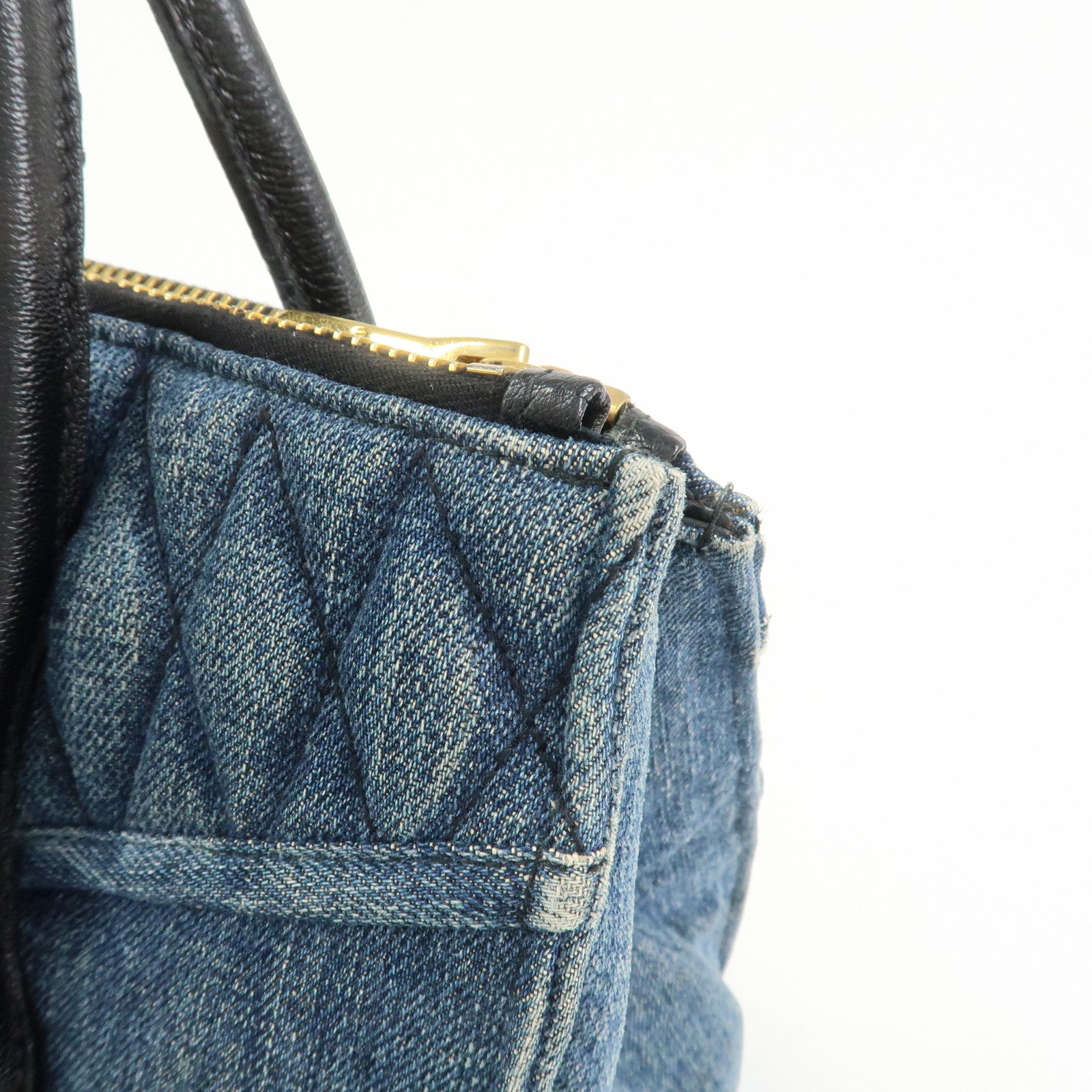 MIU MIU Biker Denim 2Way Hand Bag Shoulder Bag Blue RN1031