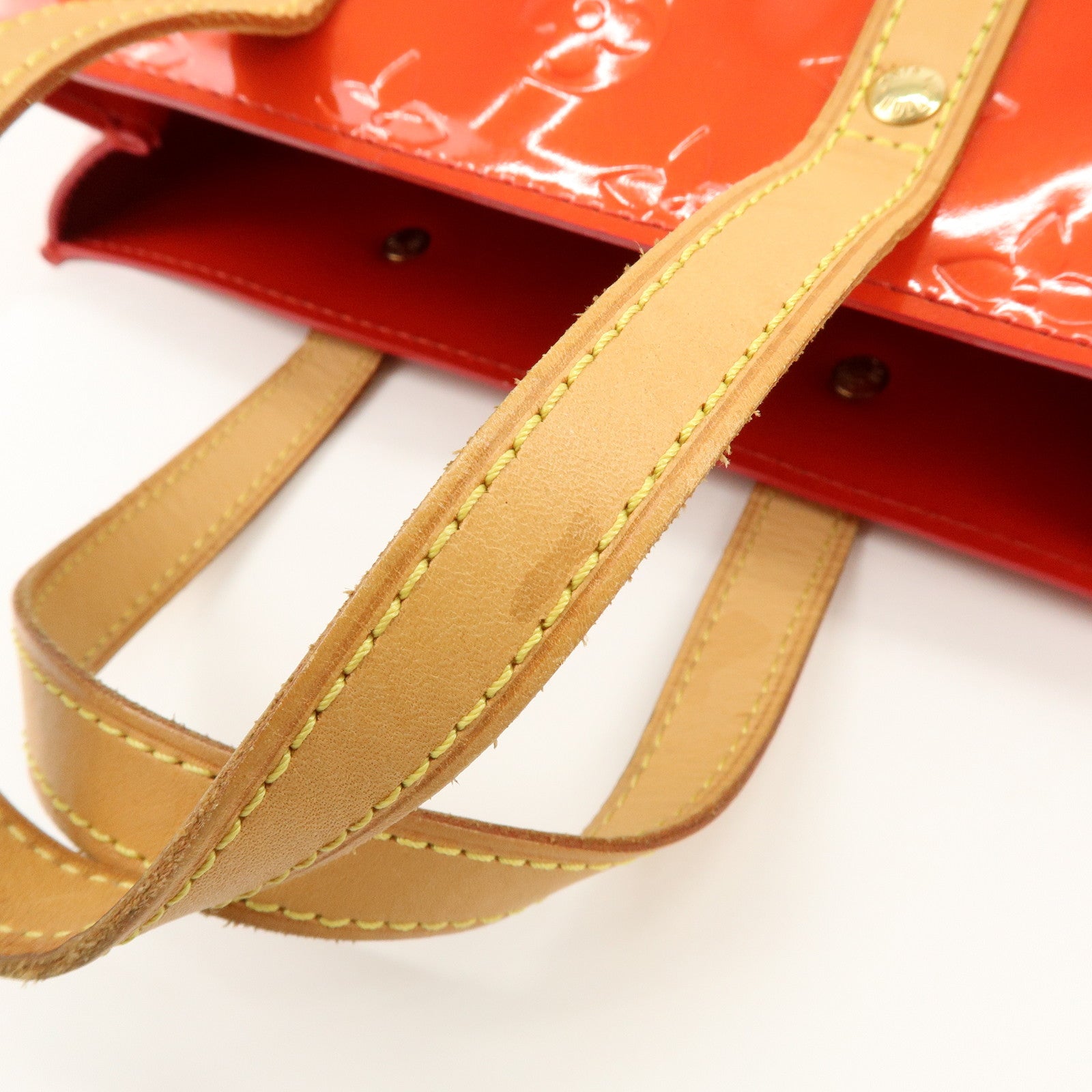 Louis Vuitton Monogram Vernis Lead PM Hand Bag Rouge M91088