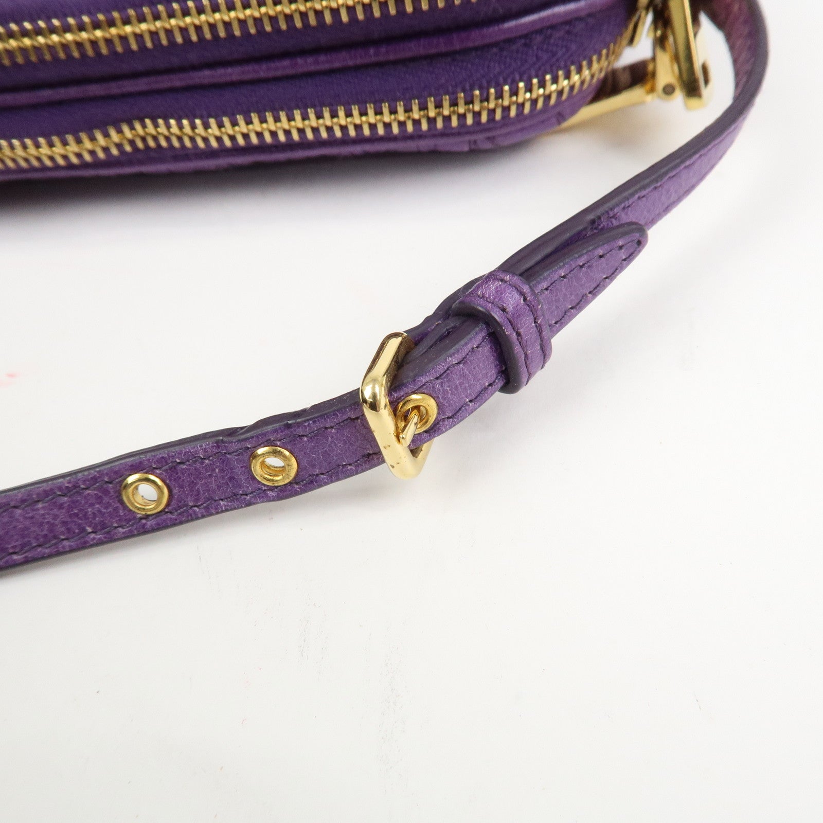 MIU MIU Logo Matelasse Mini Hand Bag Shoulder Bag Purple 5ARH02