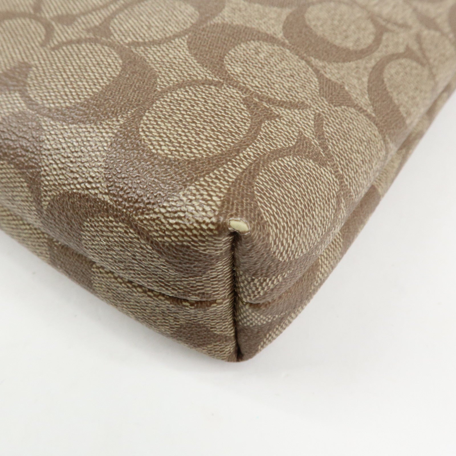 COACH Signature Set of 2 Shoulder Bag Crossbody Bag Brown Ivory