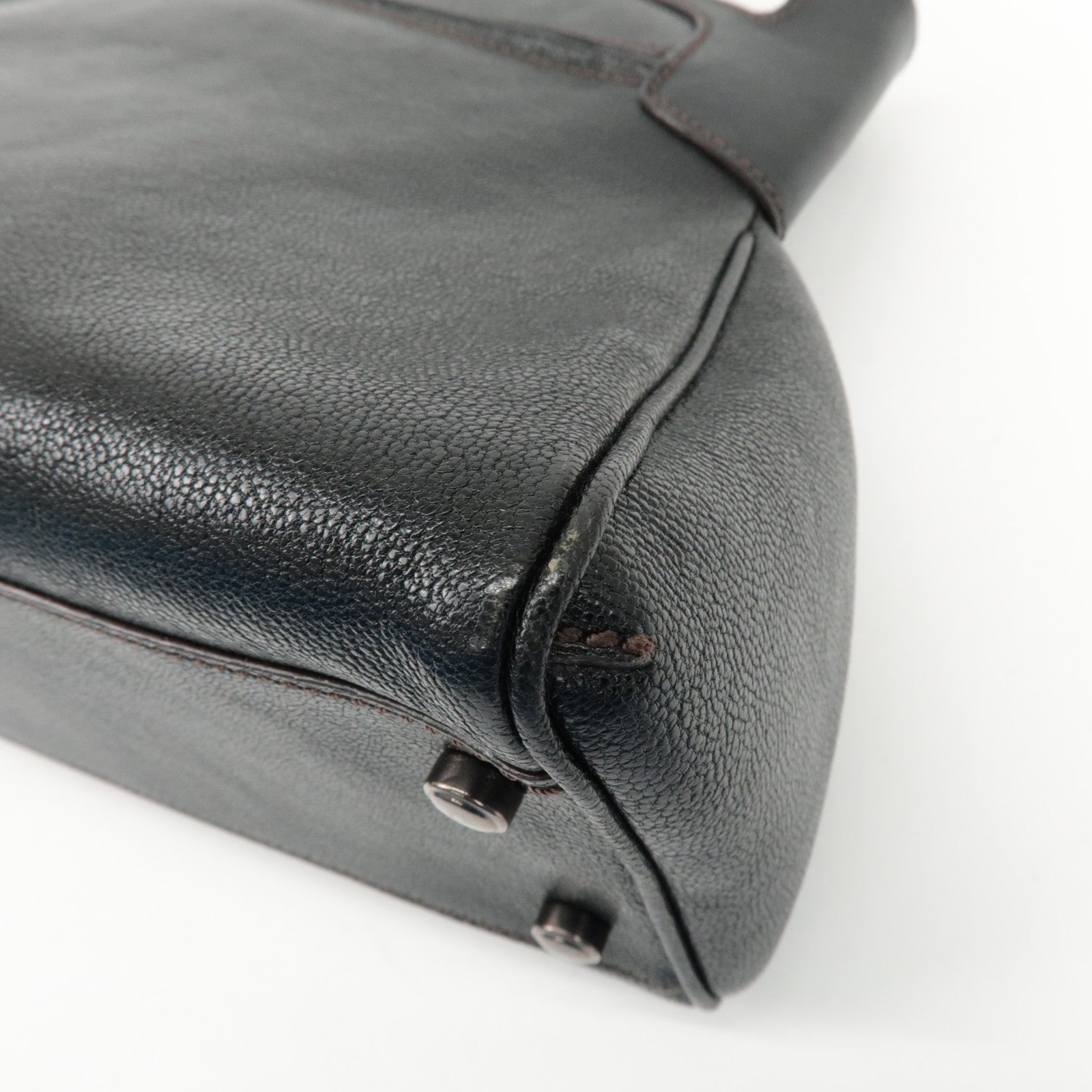 Cartier Must Line Leather Marcello Hand Bag Black Used