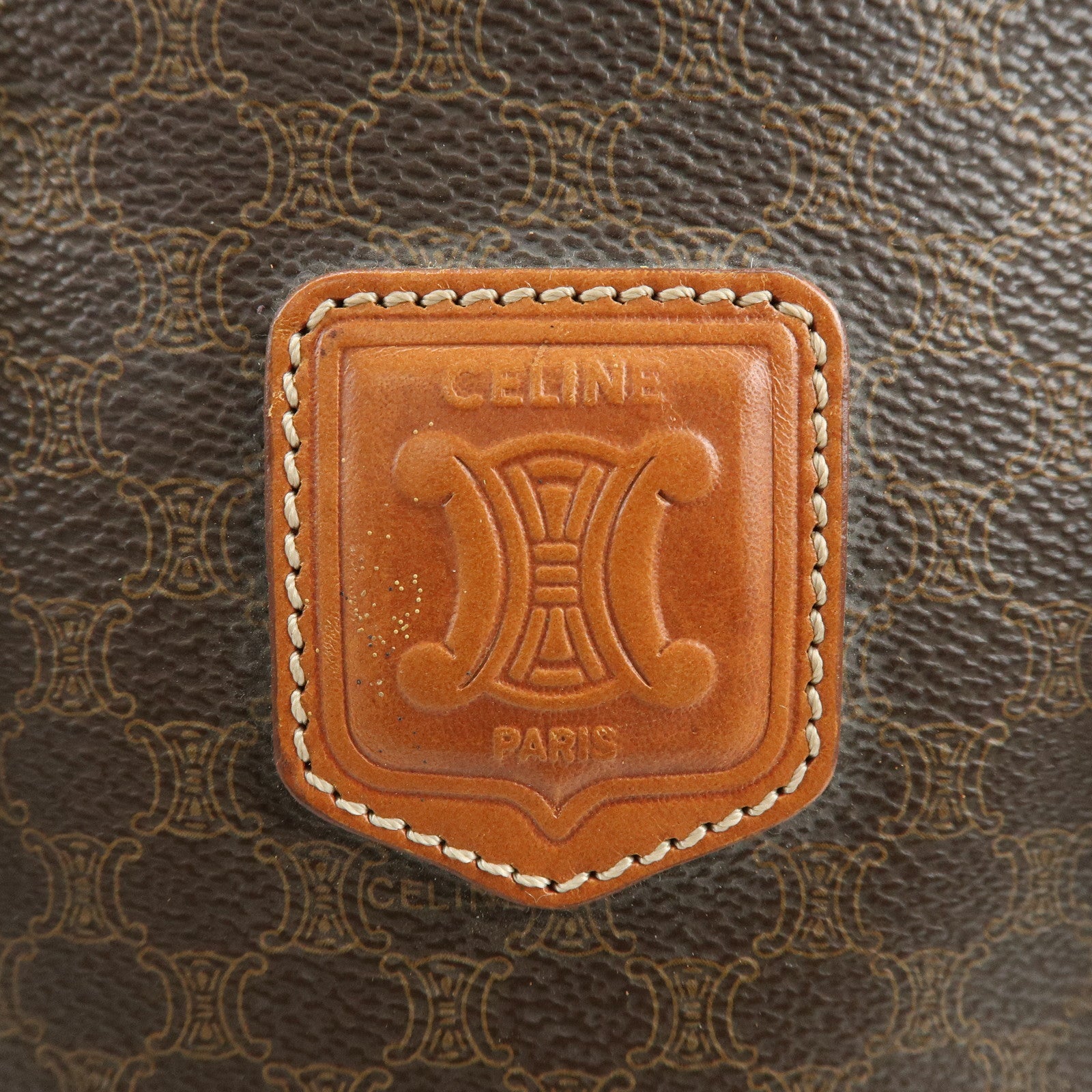 CELINE Macadam PVC Leather Tote Bag Shoulder Bag Brown