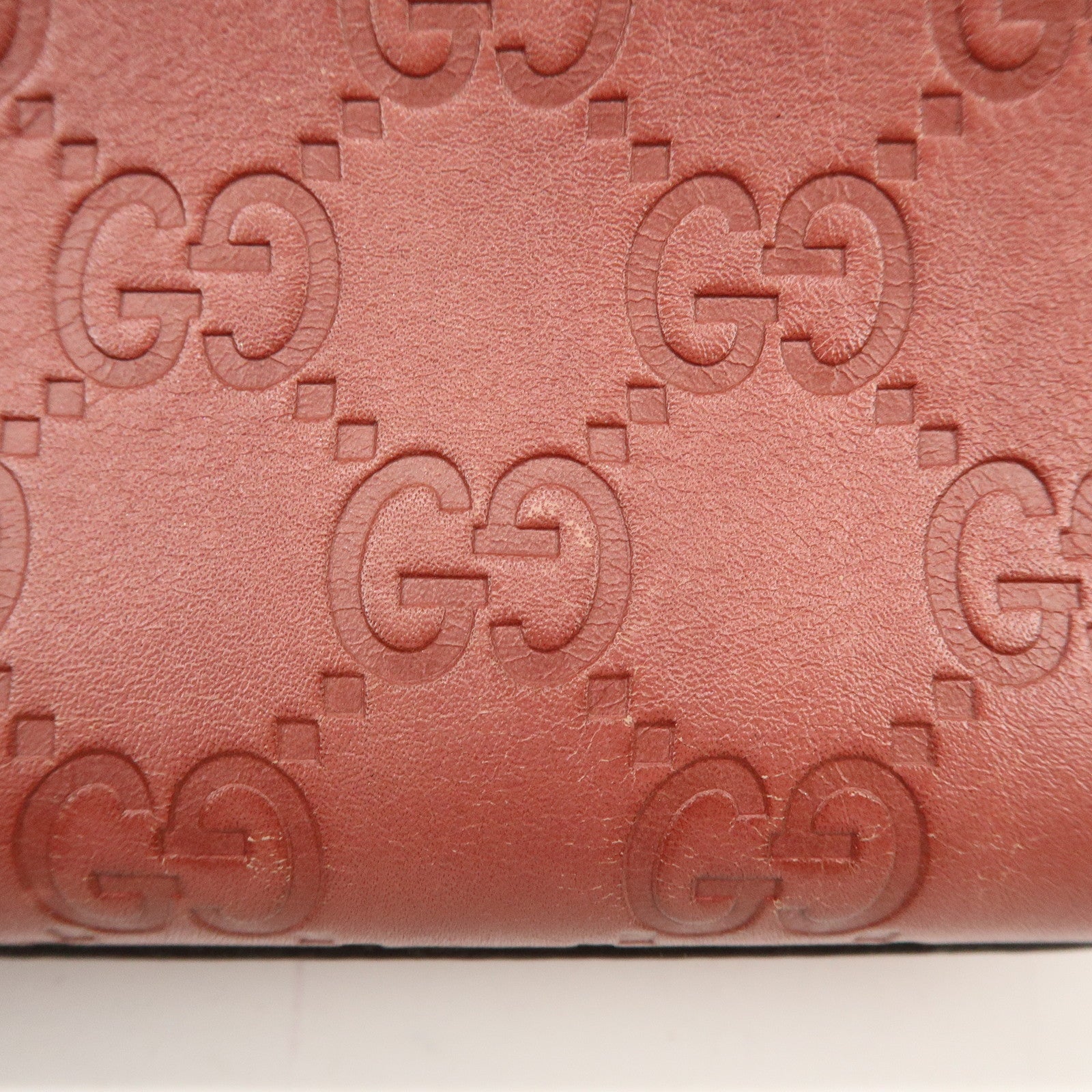 GUCCI Guccissima Leather Cosmetic Pouch Makeup Bag Rose Pink 141811