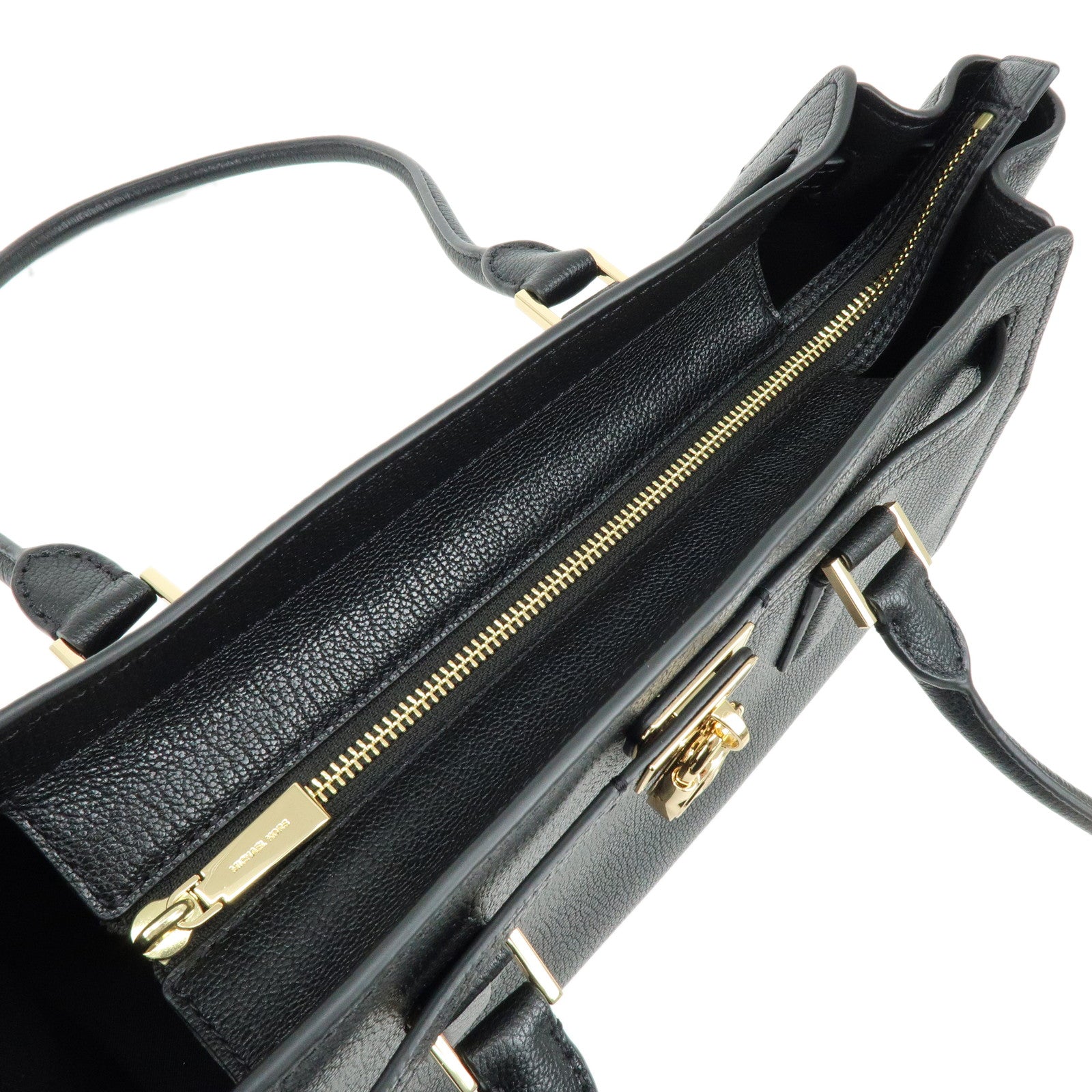MICHAEL KORS Hamilton Modern Leather Shoulder Bag Black