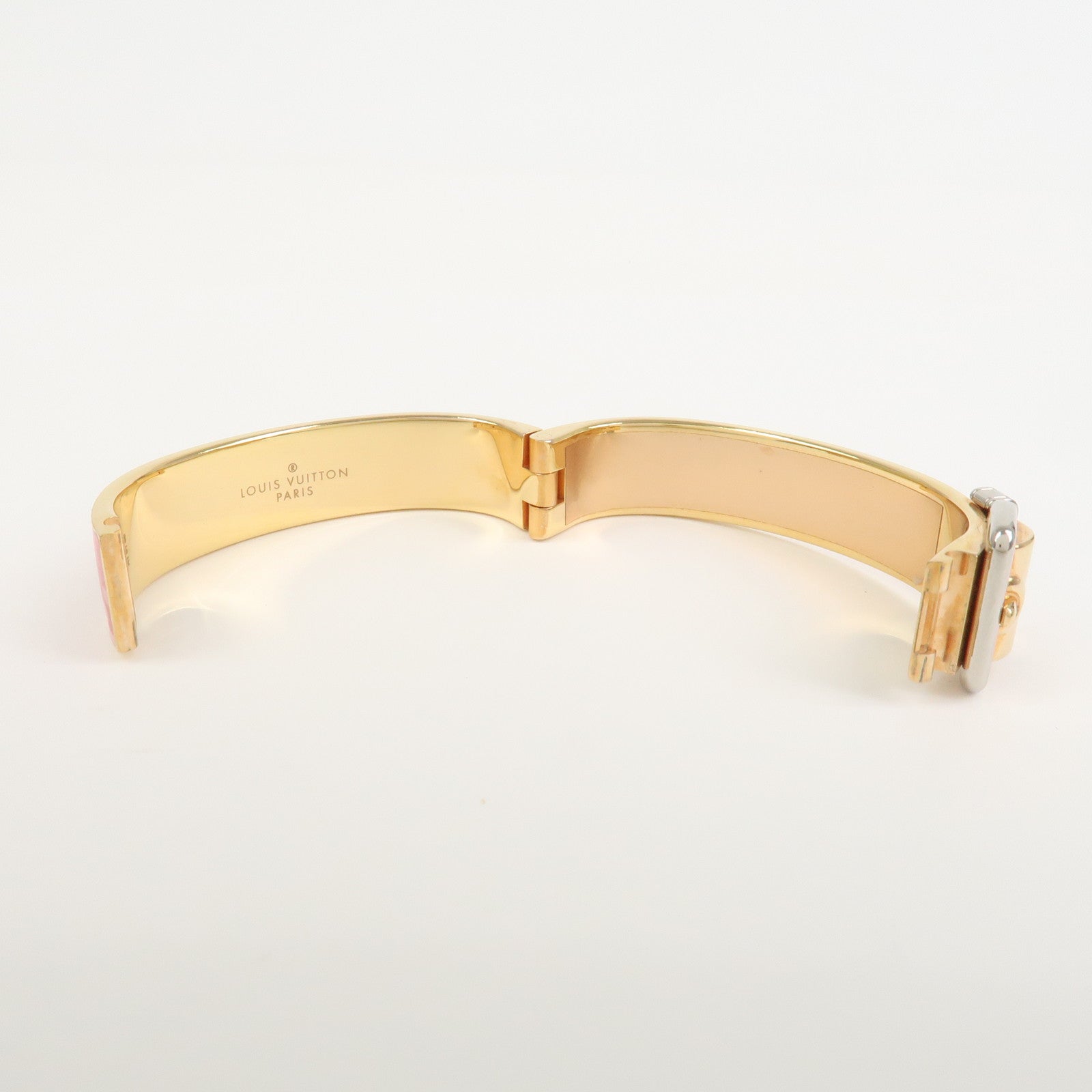 Louis Vuitton Metal Confidential Bracelet Bangle Pink M63133