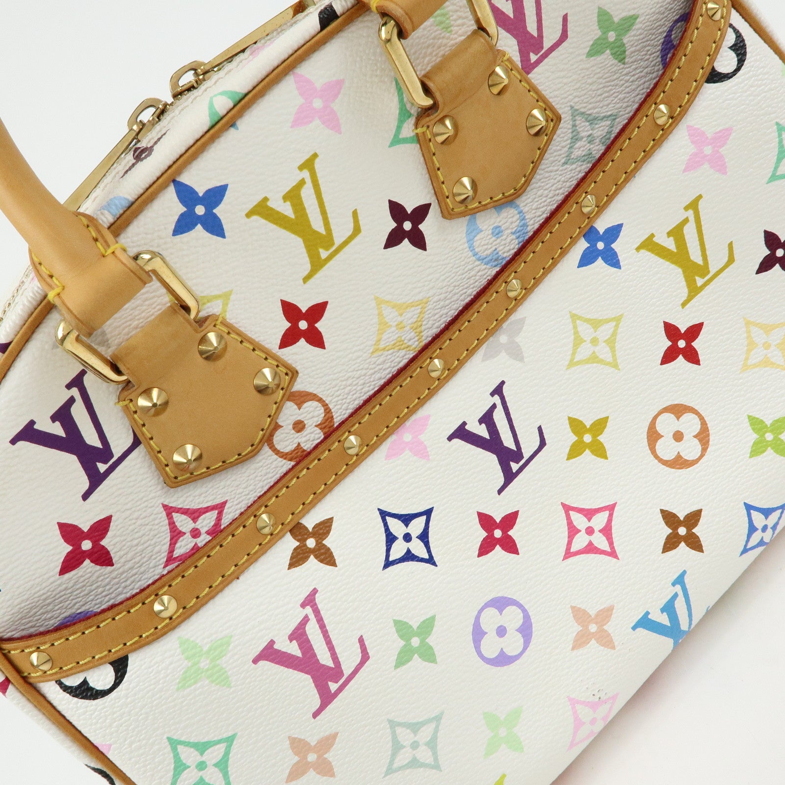 Louis Vuitton Monogram Multicolor Trouville Hand Bag Blanc M92663