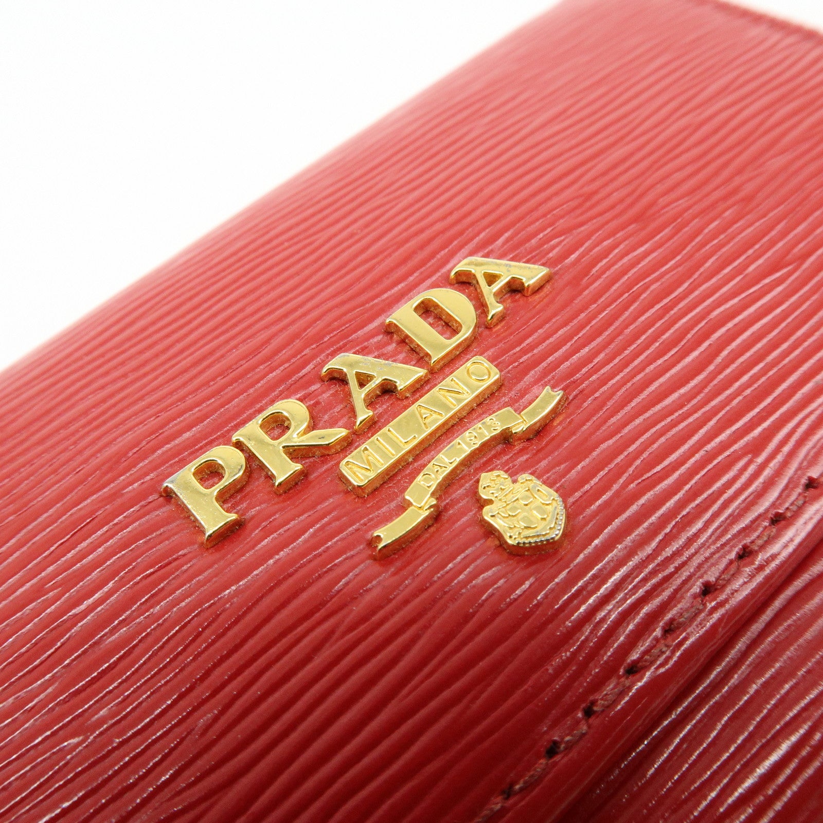 PRADA Set of 2 Saffiano Leather Key Case Red 1PG004/1PG222