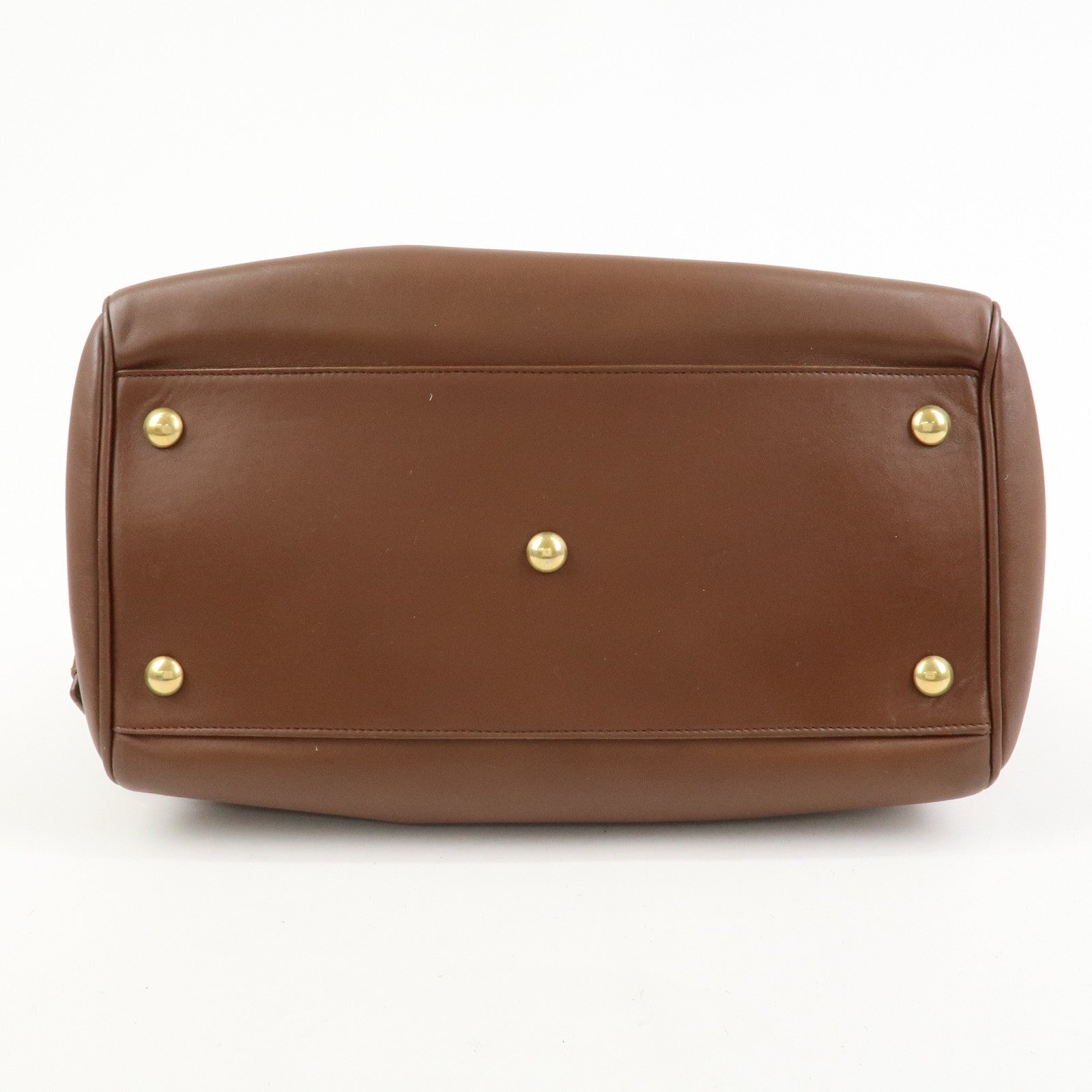 SAINT LAURENT PARIS Leather Duffle 6 2Way Bag Hand Bag Brown 322049