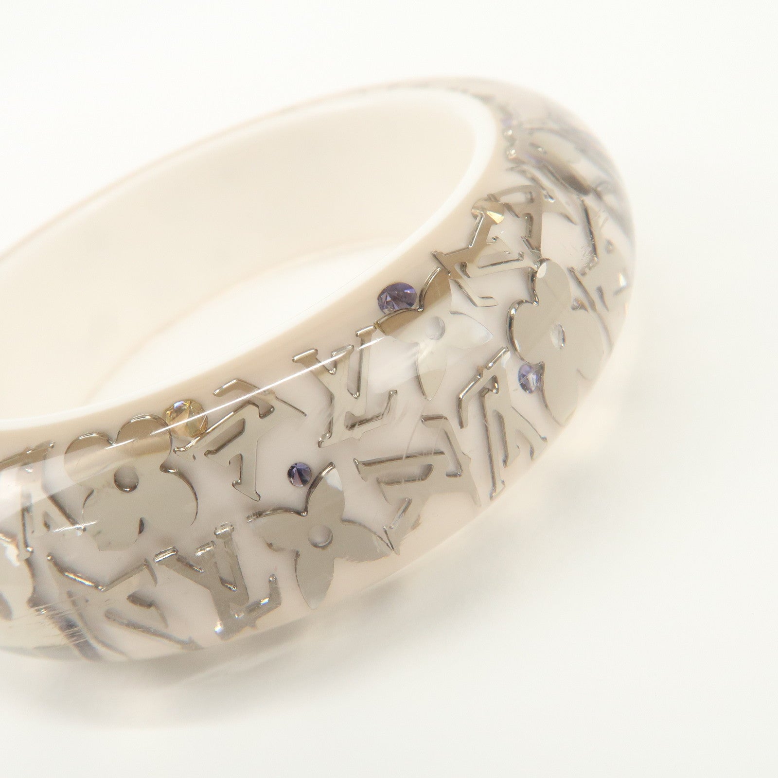Louis Vuitton Bracelet Inclusion GM Plastic Bracelet Silver White
