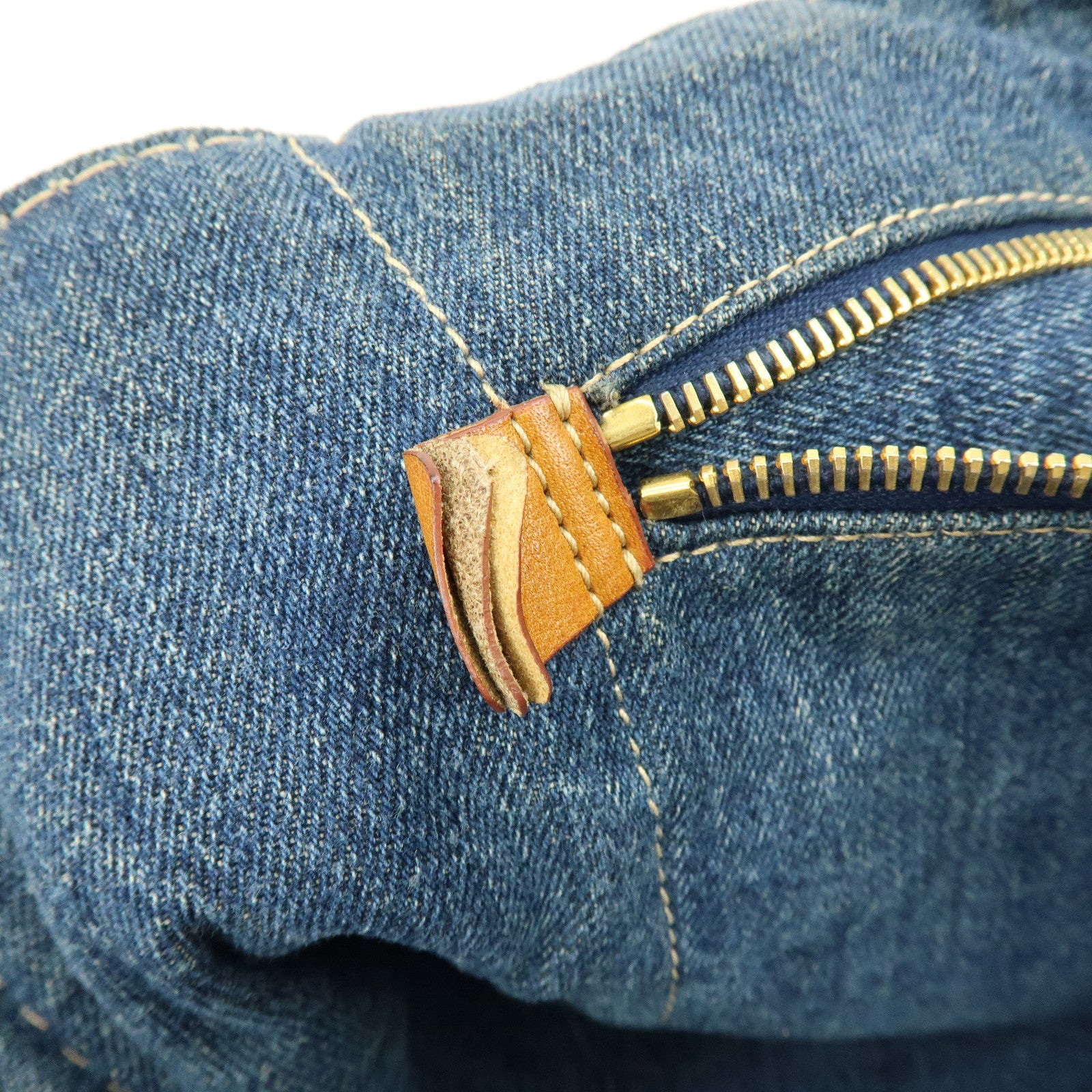 PRADA Logo Canapa Canvas Denim Large Tote Hand Bag Blue BN1872