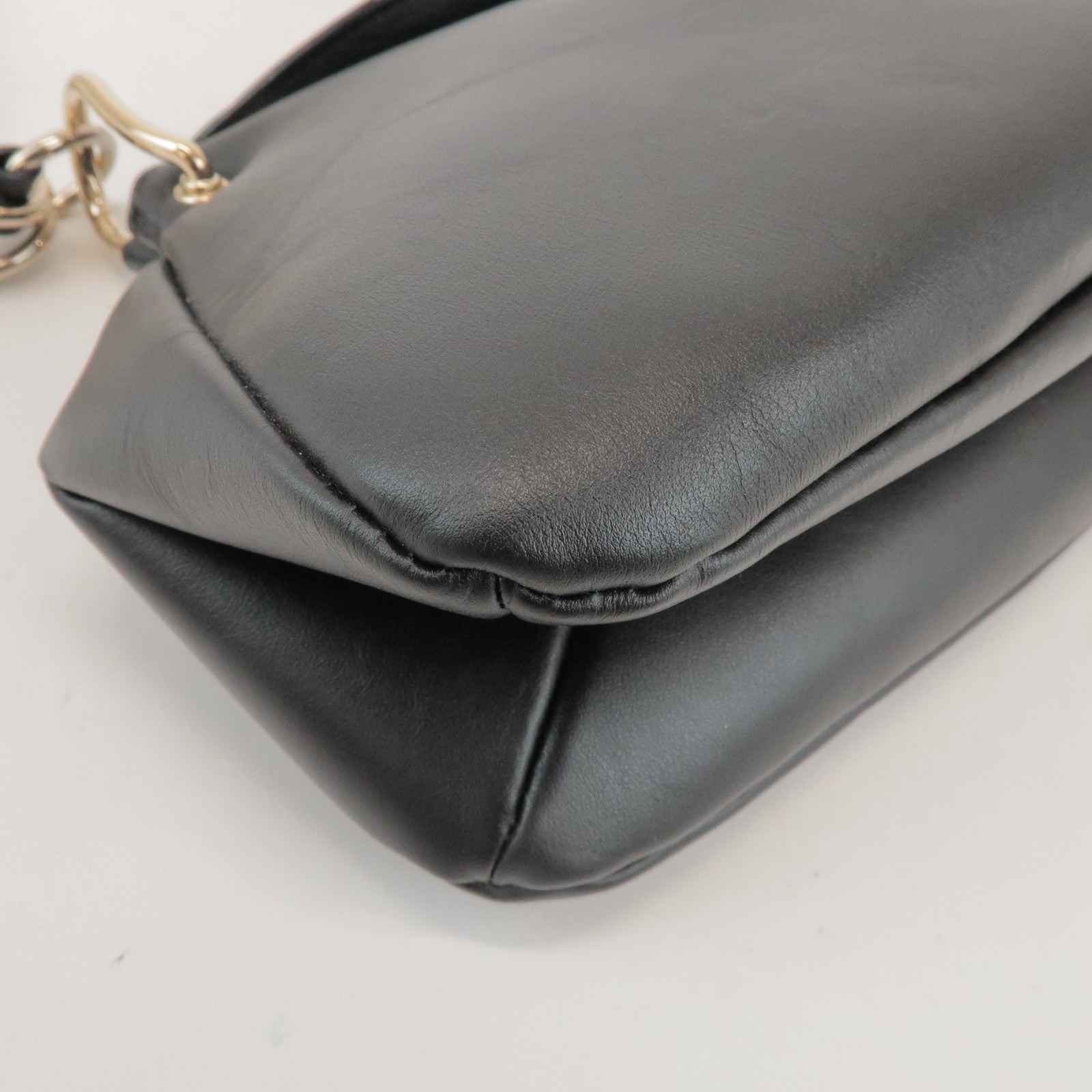 Chloe Juana Leather Chain Shoulder Bag Hand Bag Black