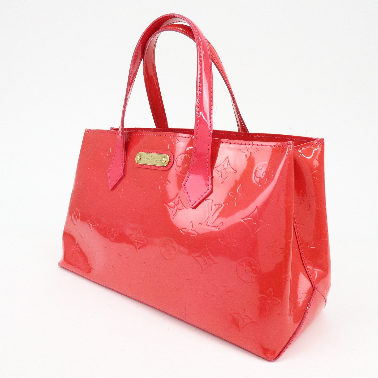 Louis Vuitton Monogram Vernis Wilshire PM Hand Bag Rose Pop M93643
