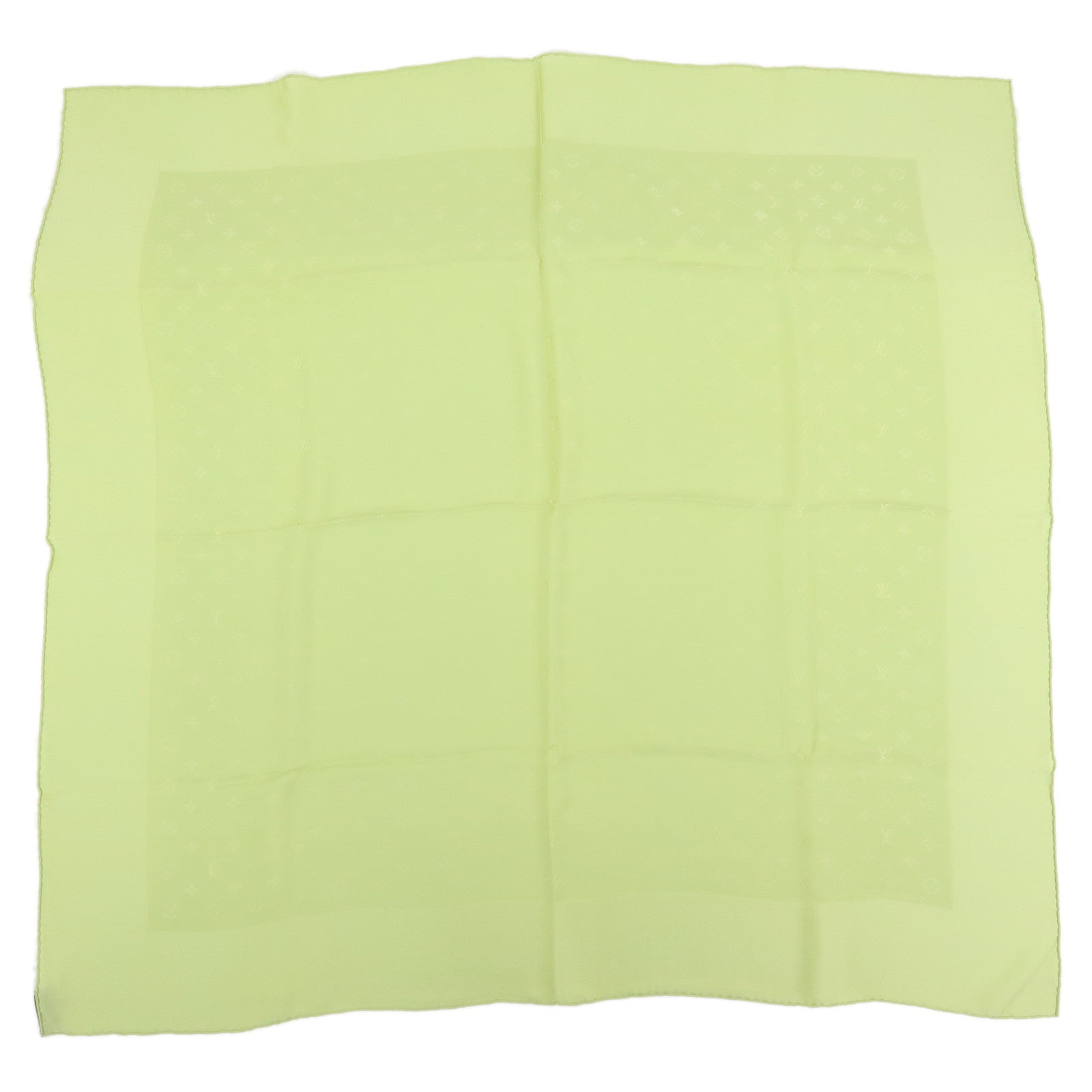 Louis Vuitton Monogram Silk 100% Scarf 85x85 Light Green