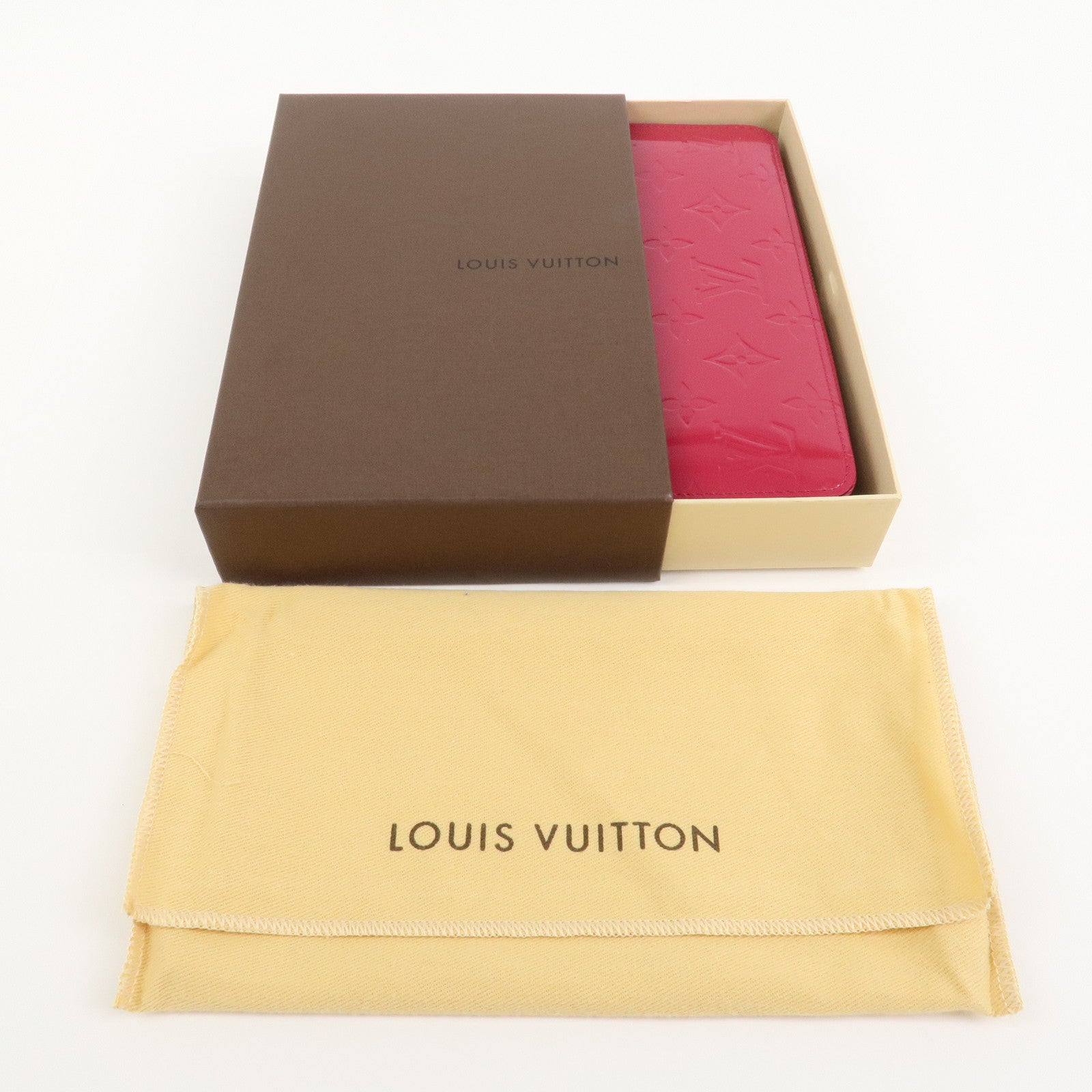Louis Vuitton Monogram Vernis Round Zippy Wallet Rose Indien M91597