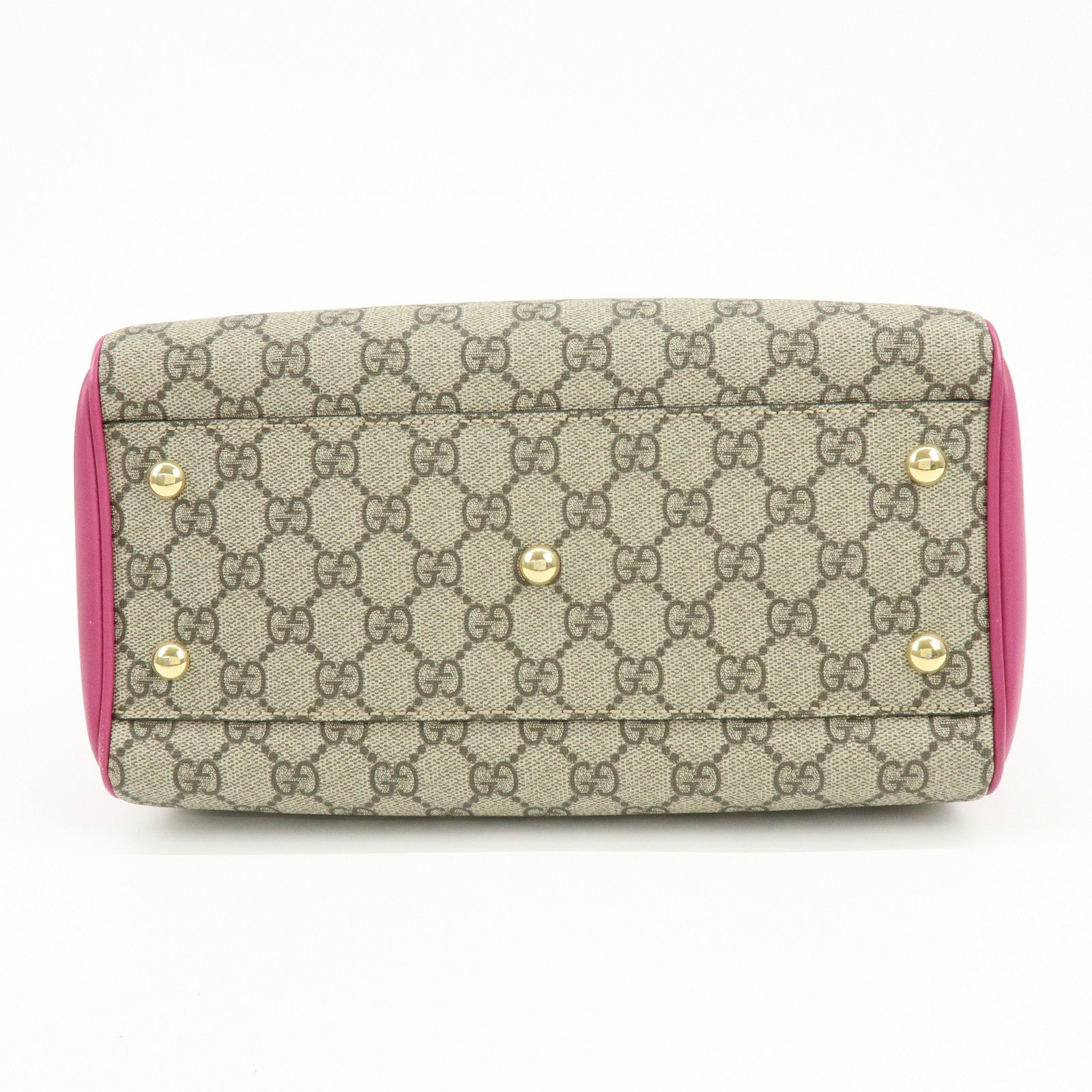 GUCCI GG Supreme Leather 2WAY Shoulder Bag Beige Red Pink 409529