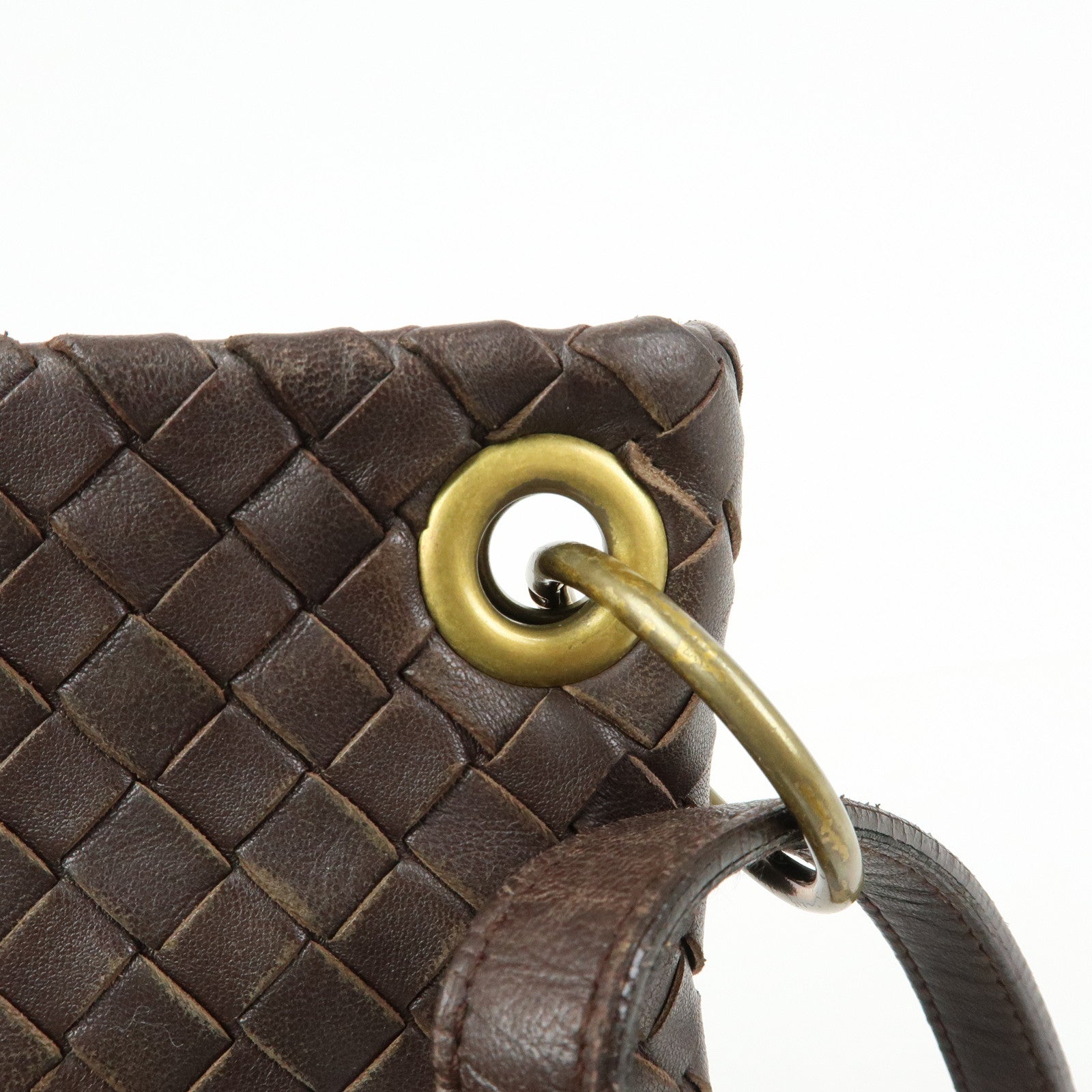 BOTTEGA VENETA Intrecciato Leather Shoulder Bag Brown 179330