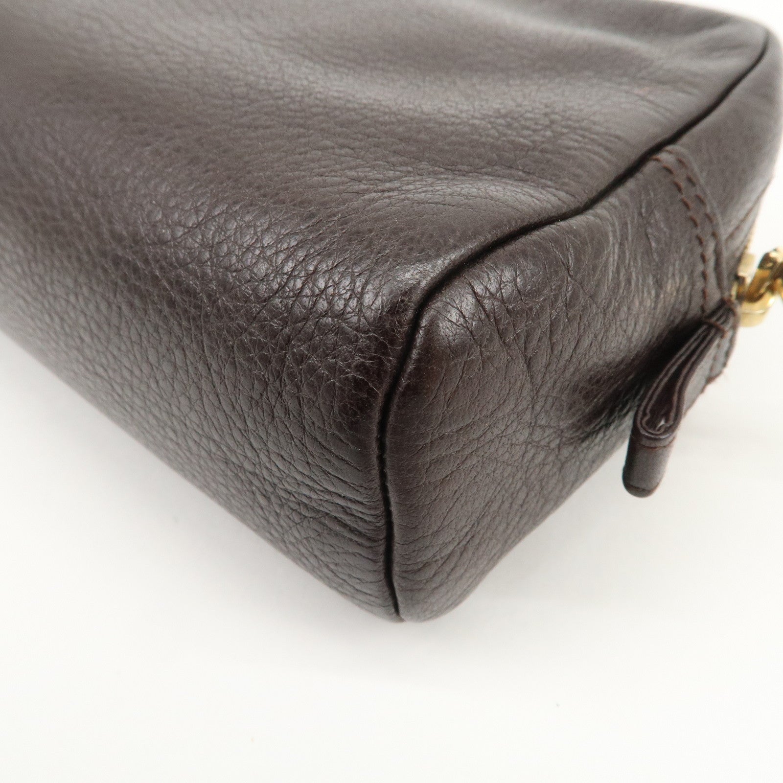 LOEWE Logo Leather Pouch Cosmetic Pouch Black