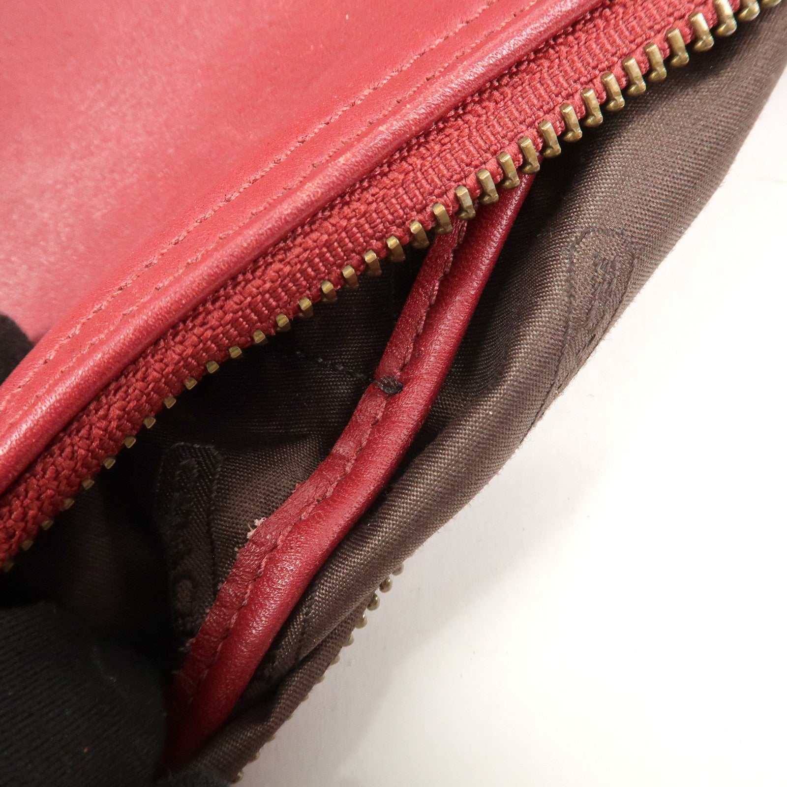 COACH Leather Shoulder Bag Hand Bag Red