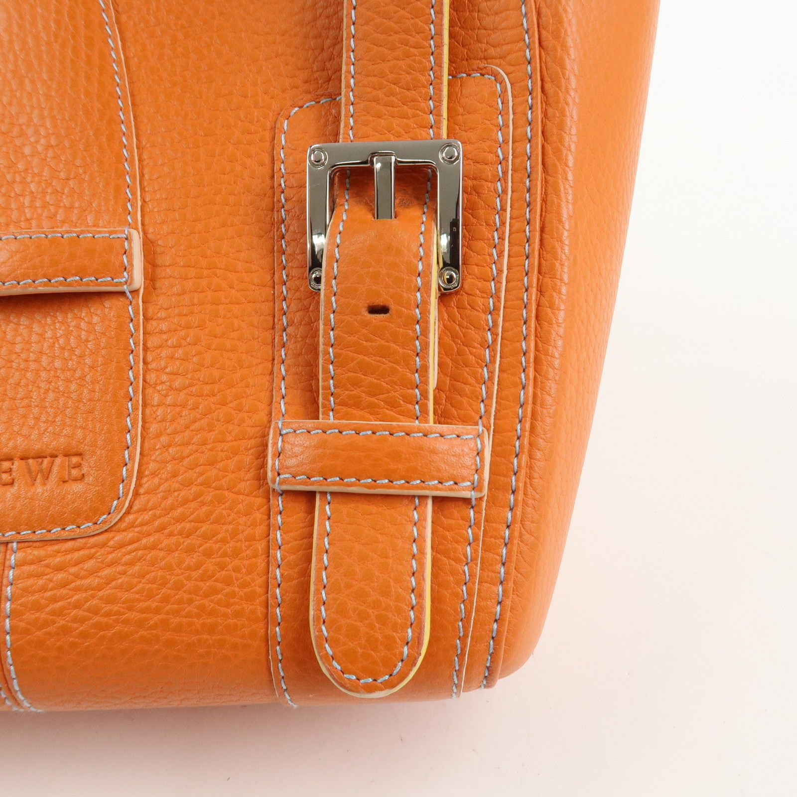 LOEWE Senda Leather Hand Bag Orange