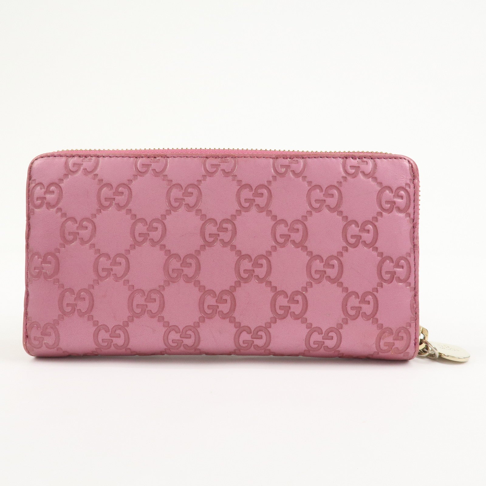GUCCI Lovely Heart Guccissima Leather Round Zippy Long Wallet 278566