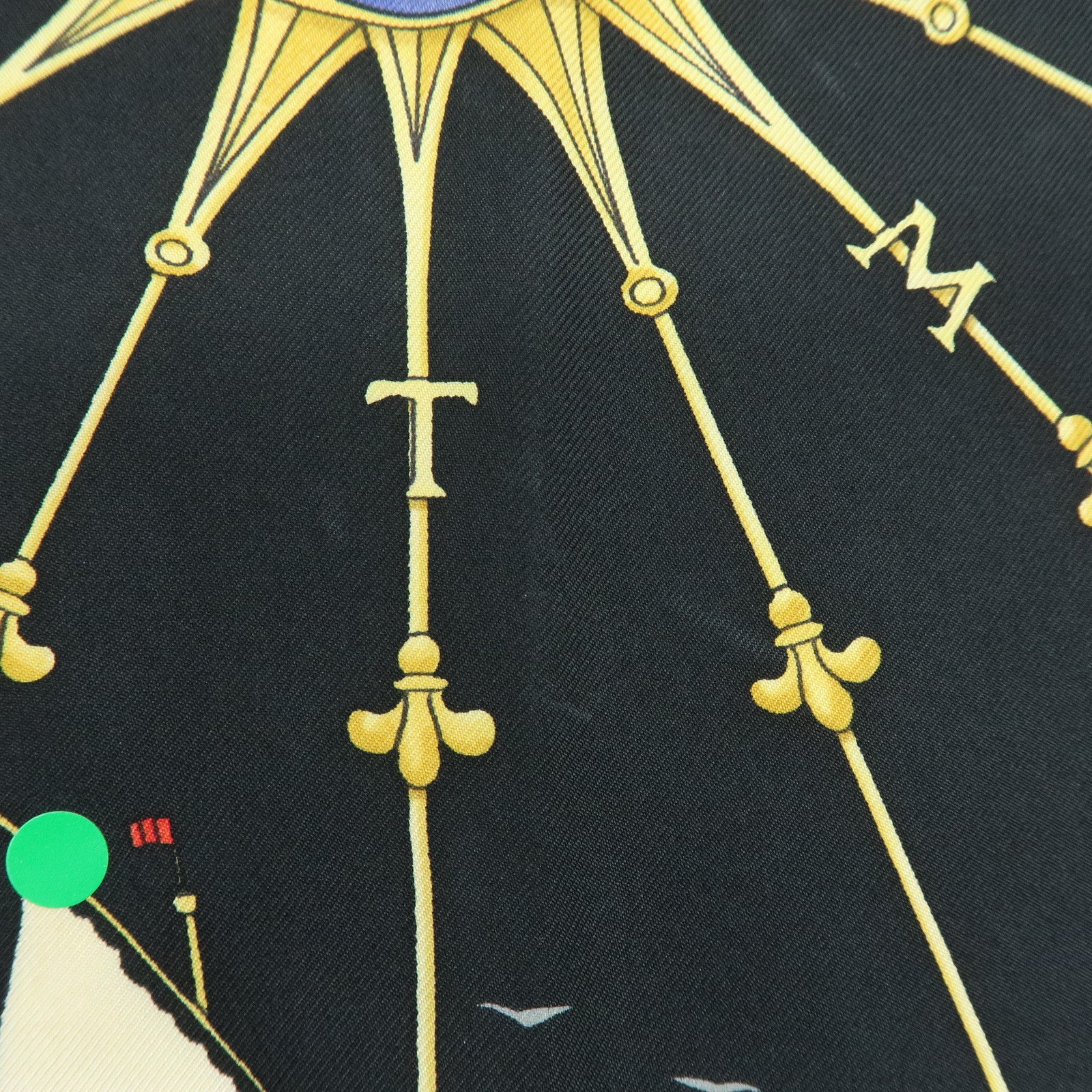 HERMES Carre 90 Set of 2 Silk 100% Scarf Black Gold Brown