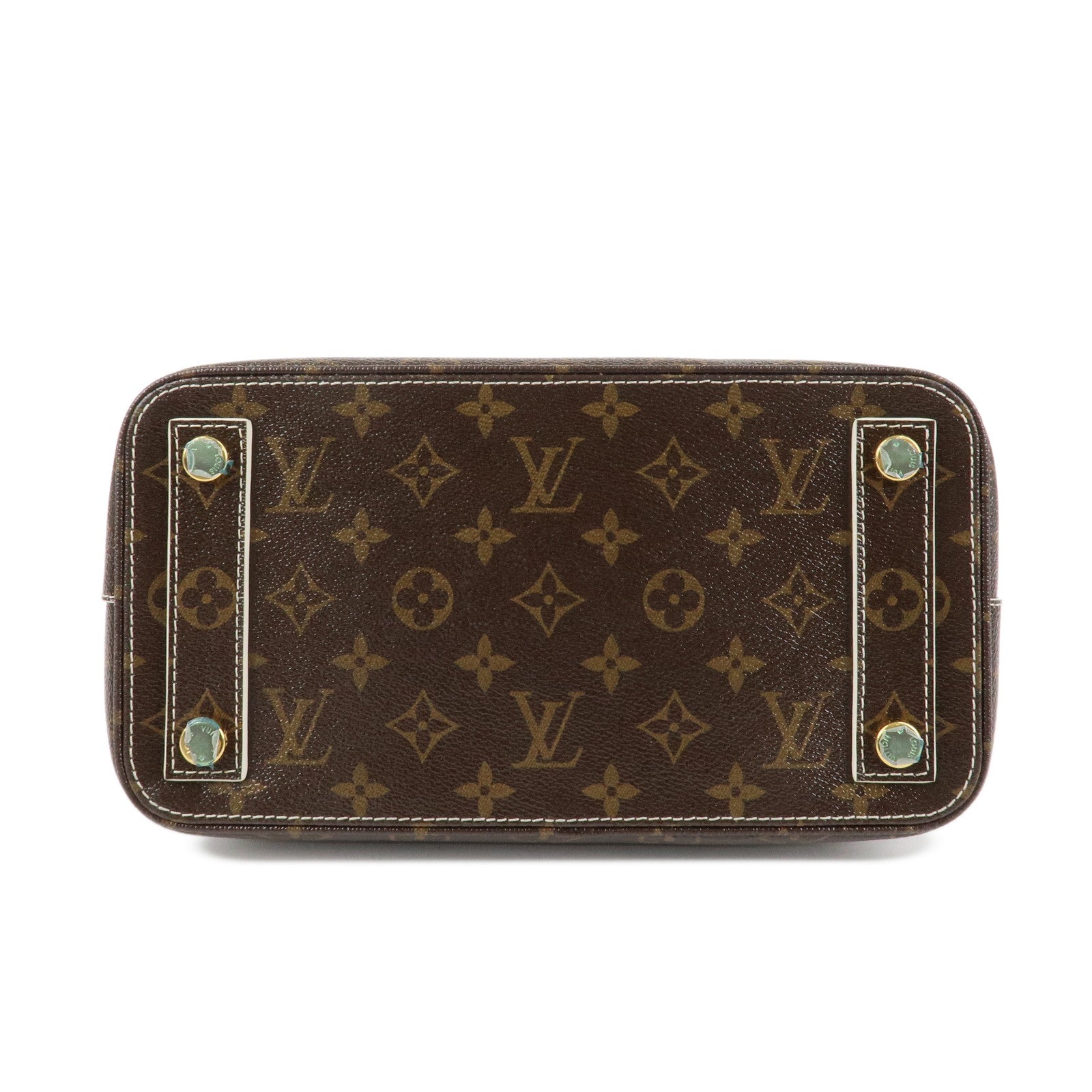 Louis Vuitton Monogram Shiny Canvas Lock It Hand Bag Brown M40597 Used